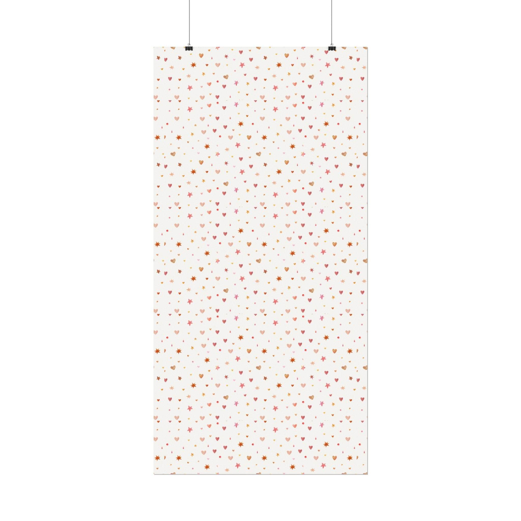 Heart Sparkle Textured Watercolor Matte Posters