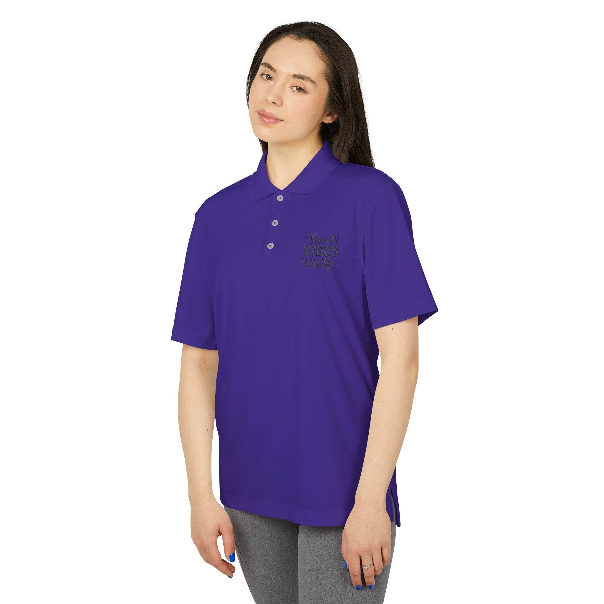 Good Vibes Only Adidas Unisex Performance Polo - Esmeralda Ecostore