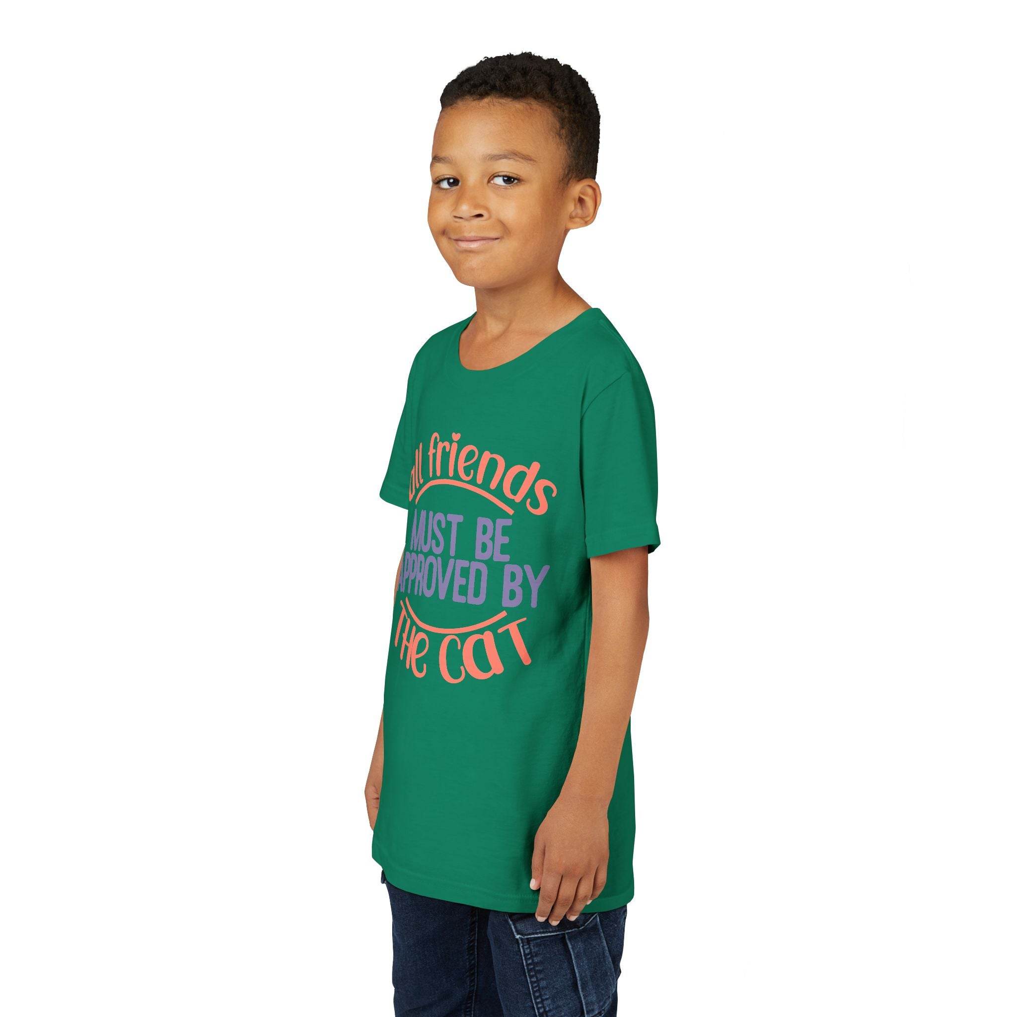 All Friends must be Approved by the Cat Youth Short Sleeve Tee - Esmeralda Ecostore