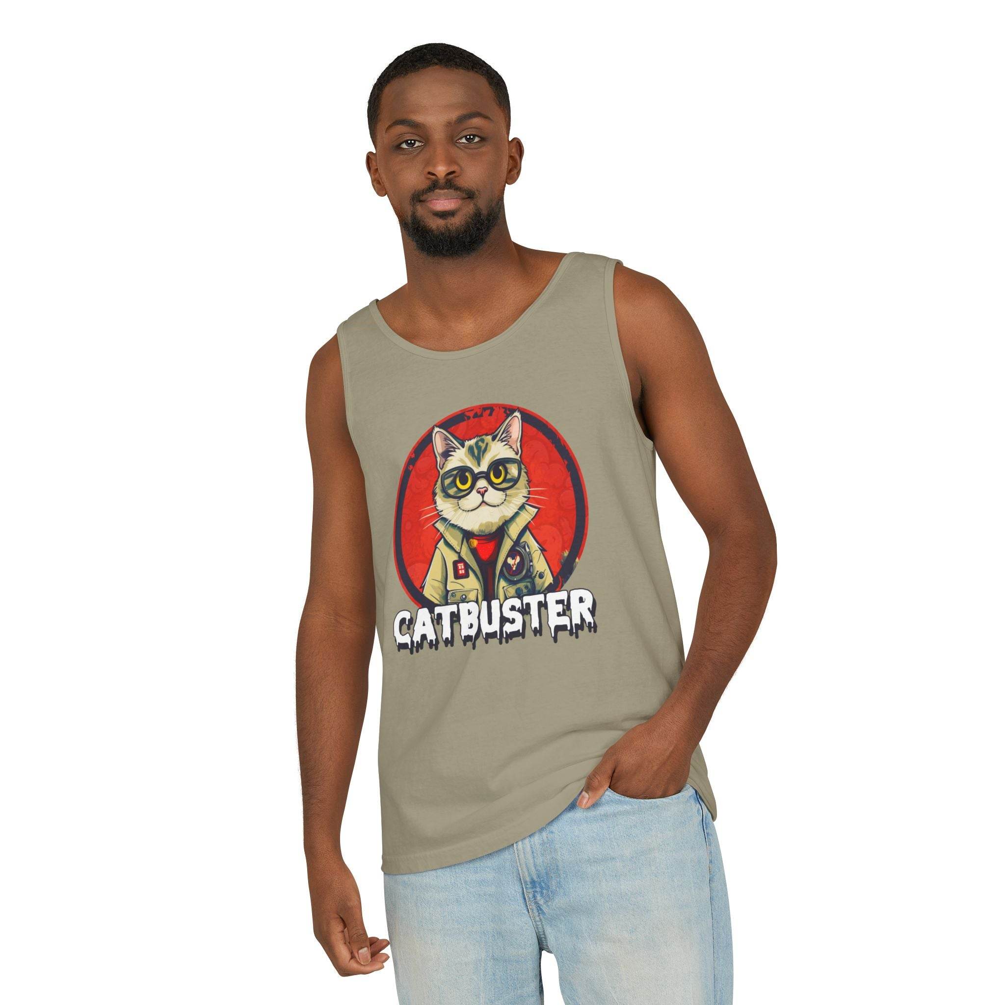 Catbuster Unisex Garment-Dyed Tank Top - Esmeralda Ecostore