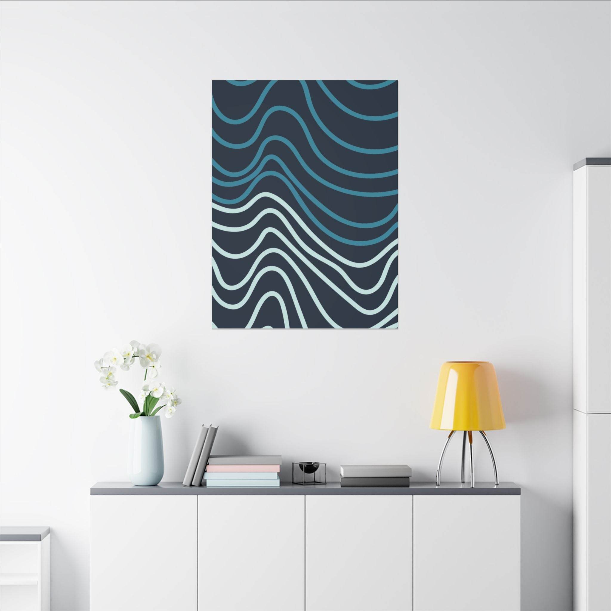 Wiggle Waves Matte Canvas Stretched Multi-Size - Esmeralda Ecostore