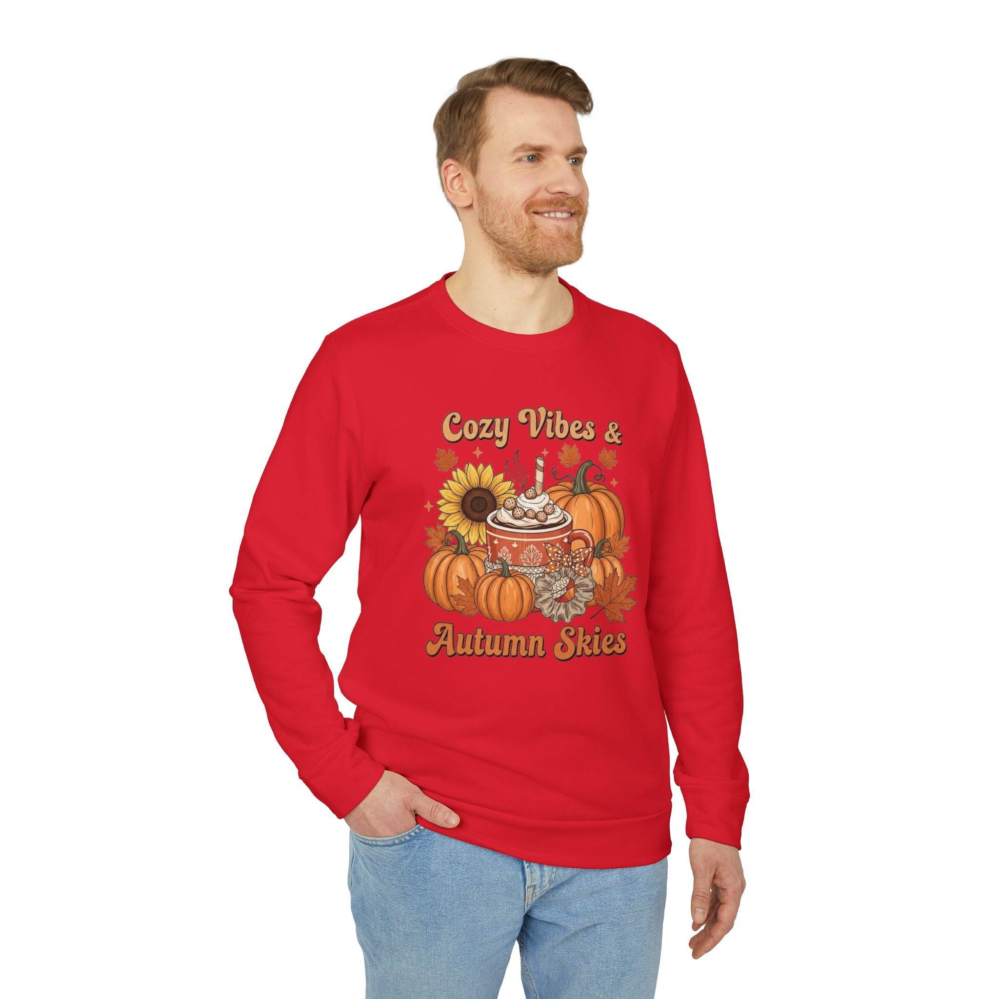 Cozy Autumn Adidas Unisex Fleece Crewneck Sweatshirt