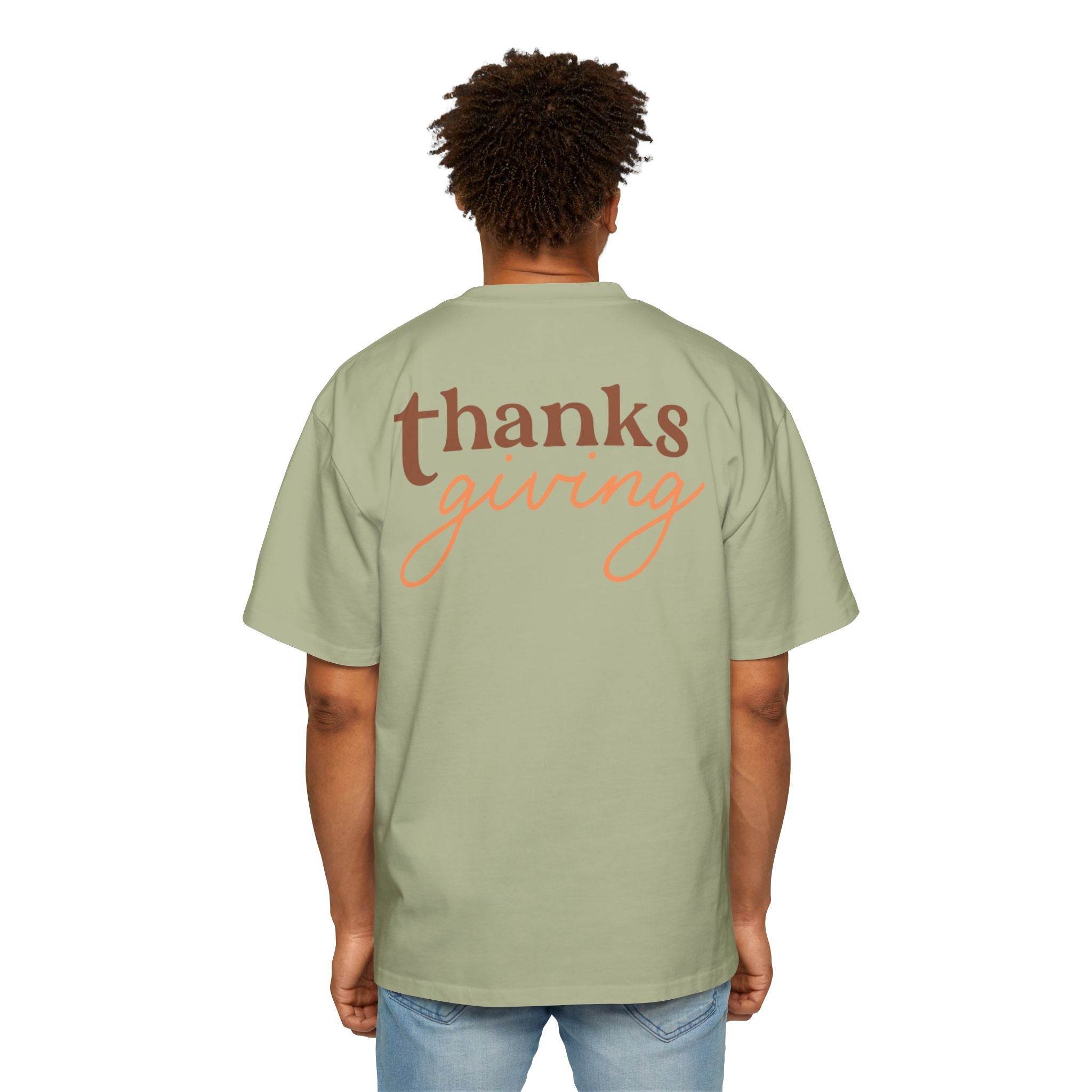 Thanksgiving Men's Heavy Oversized Tee - Esmeralda Ecostore