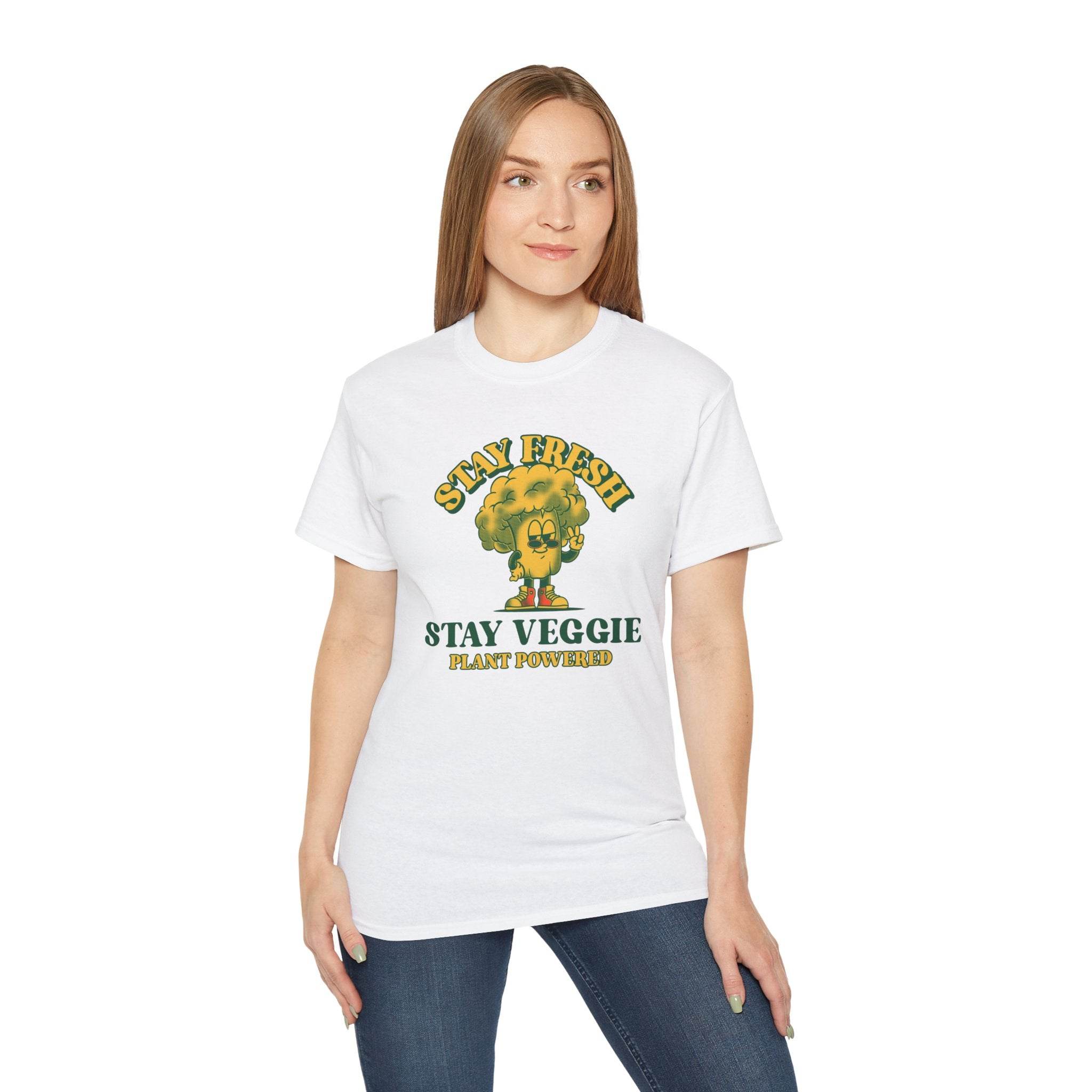 Stay Veggie Unisex Ultra Cotton Tee - Esmeralda Ecostore