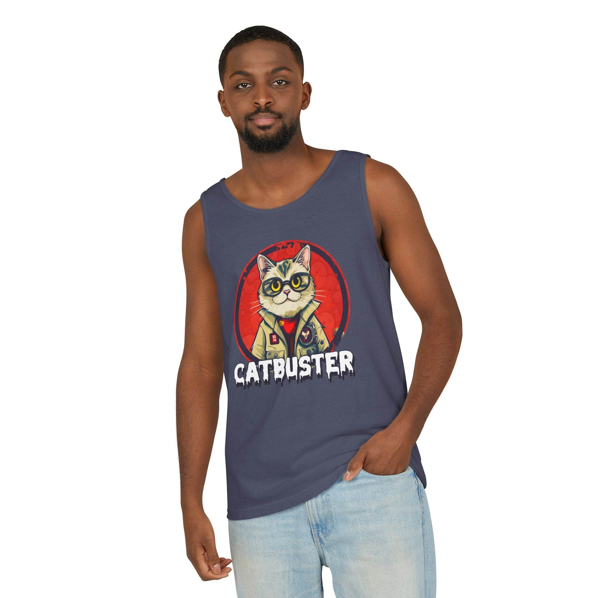 Catbuster Unisex Garment-Dyed Tank Top - Esmeralda Ecostore