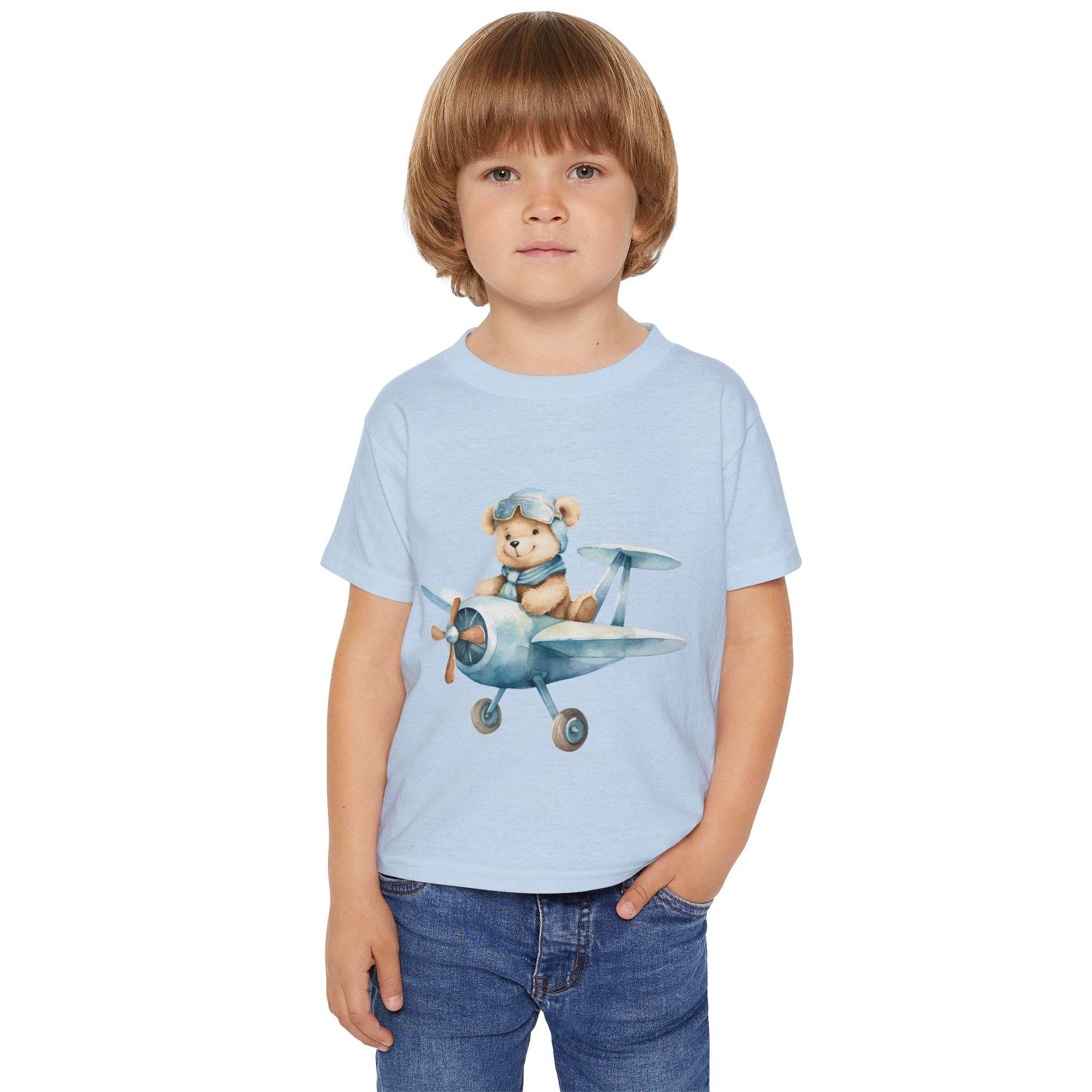 Aviator Bear Heavy Cotton™ Toddler T-shirt - Esmeralda Ecostore