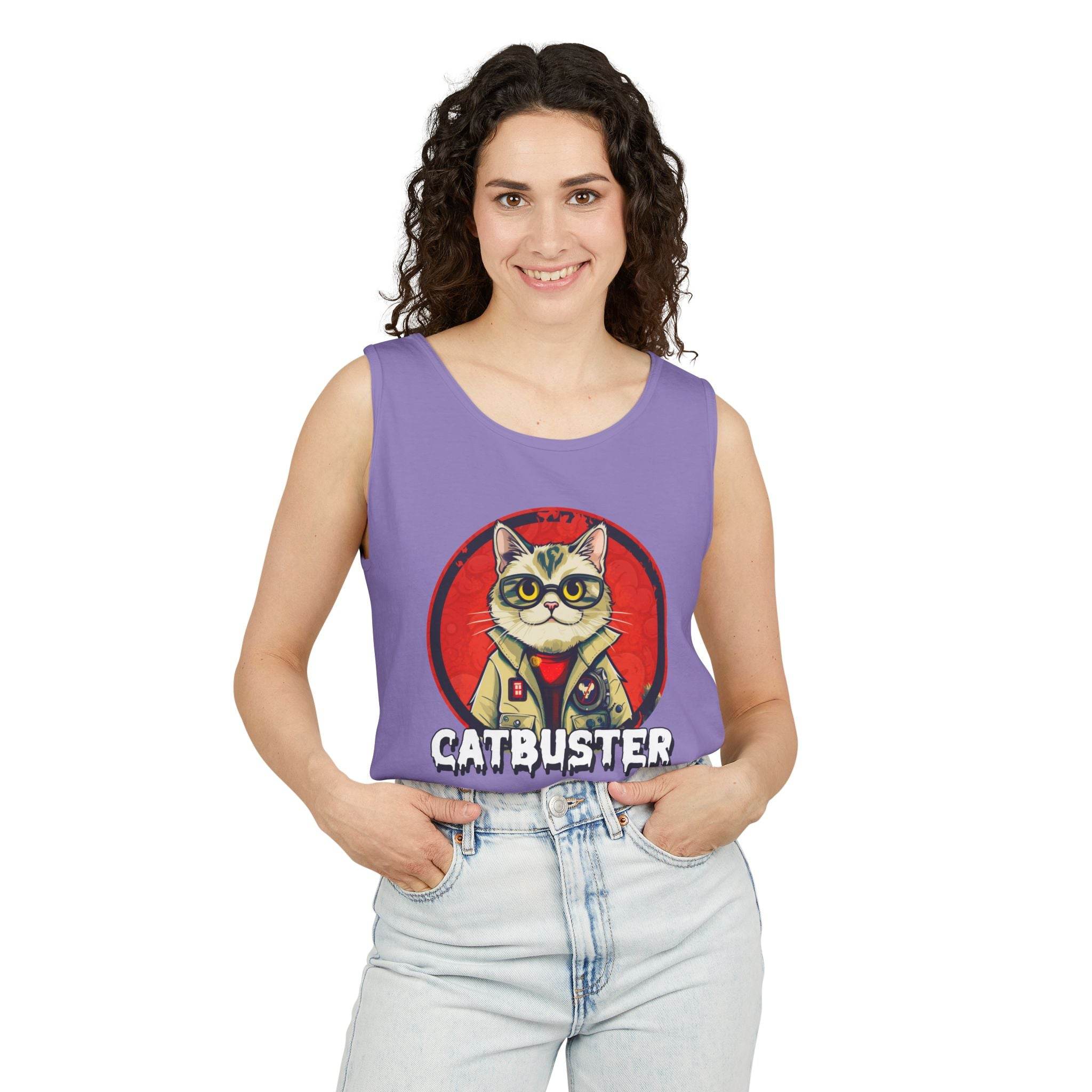 Catbuster Unisex Garment-Dyed Tank Top - Esmeralda Ecostore