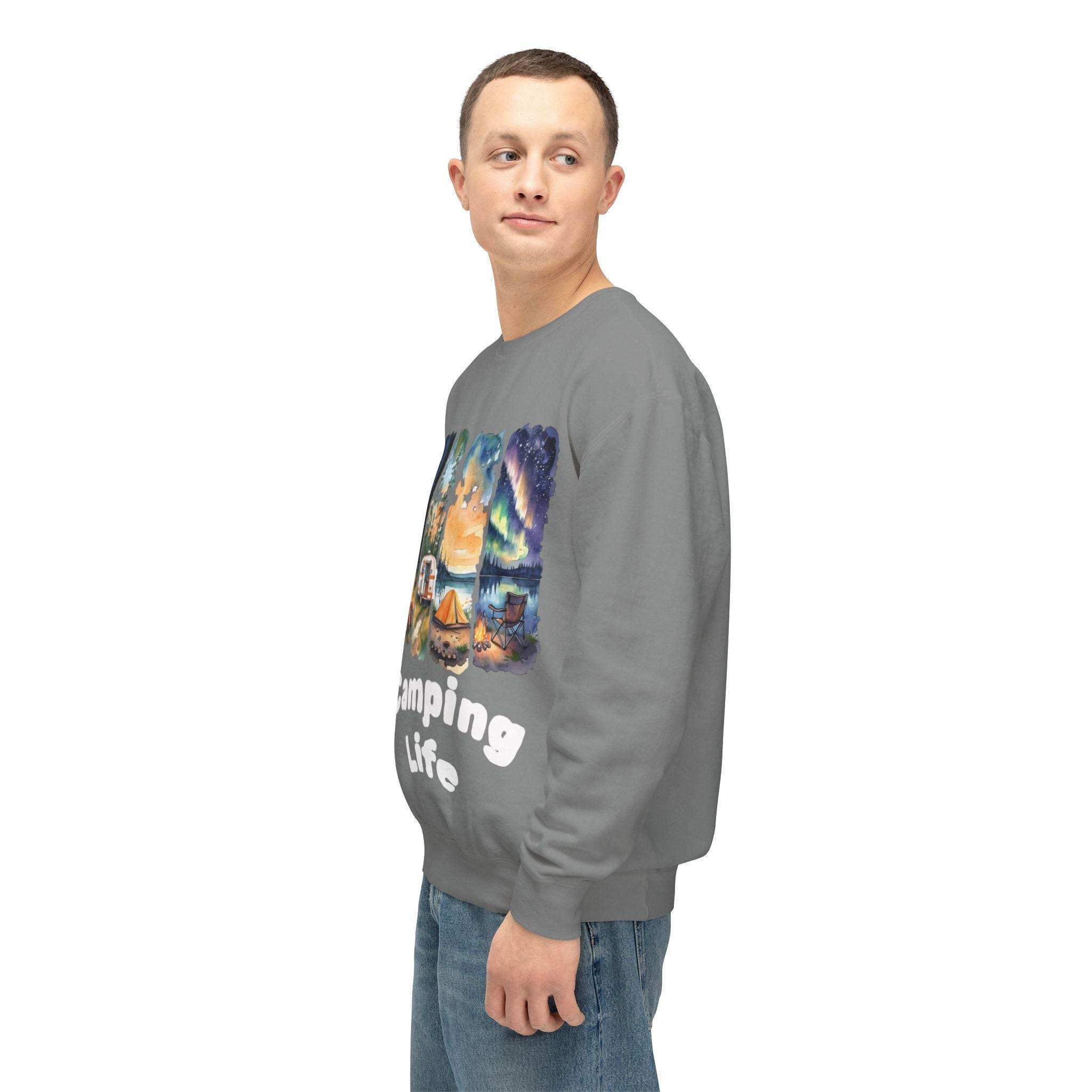 Camping Life Unisex Lightweight Crewneck Sweatshirt