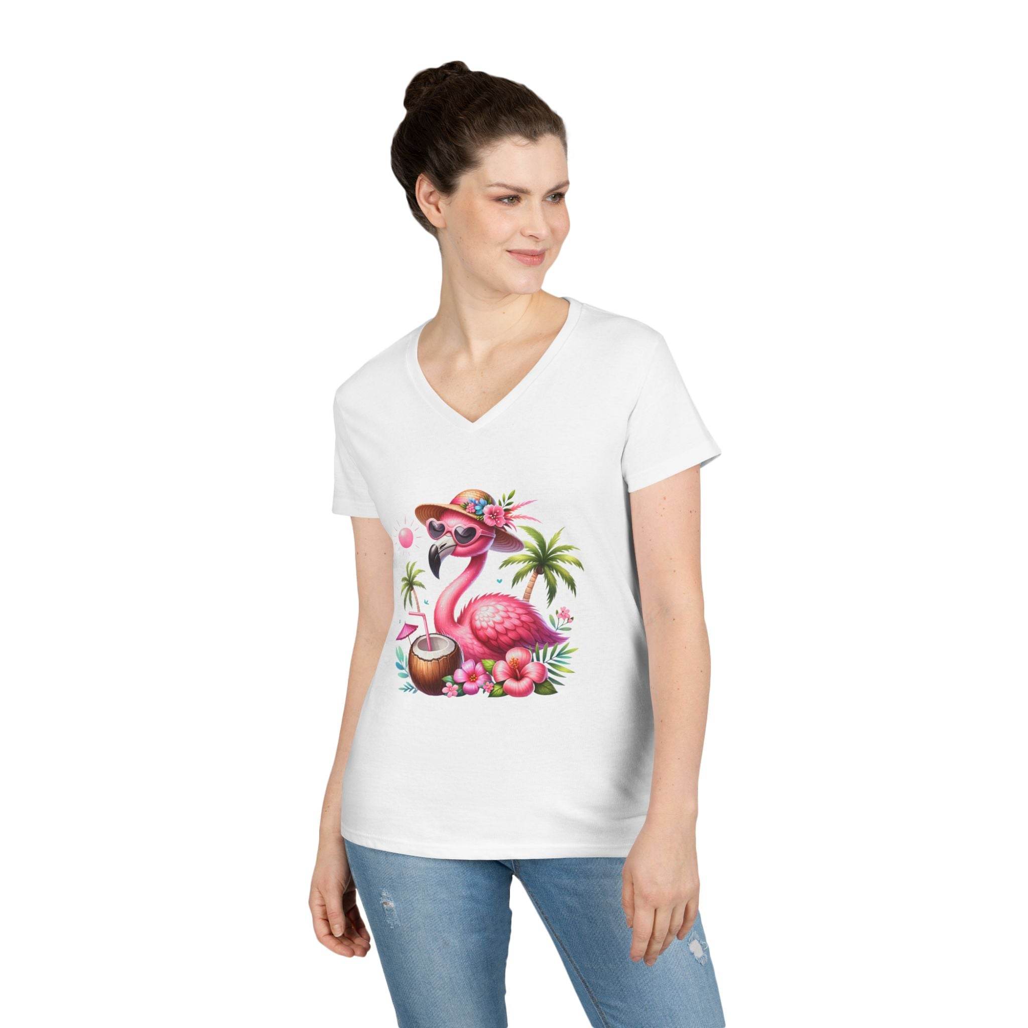 Tropical Chill Ladies's V-Neck T-Shirt - Esmeralda Ecostore