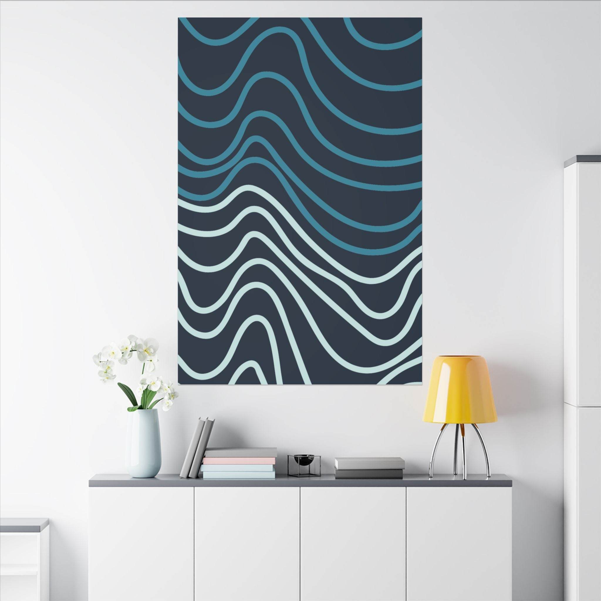 Wiggle Waves Matte Canvas Stretched Multi-Size - Esmeralda Ecostore