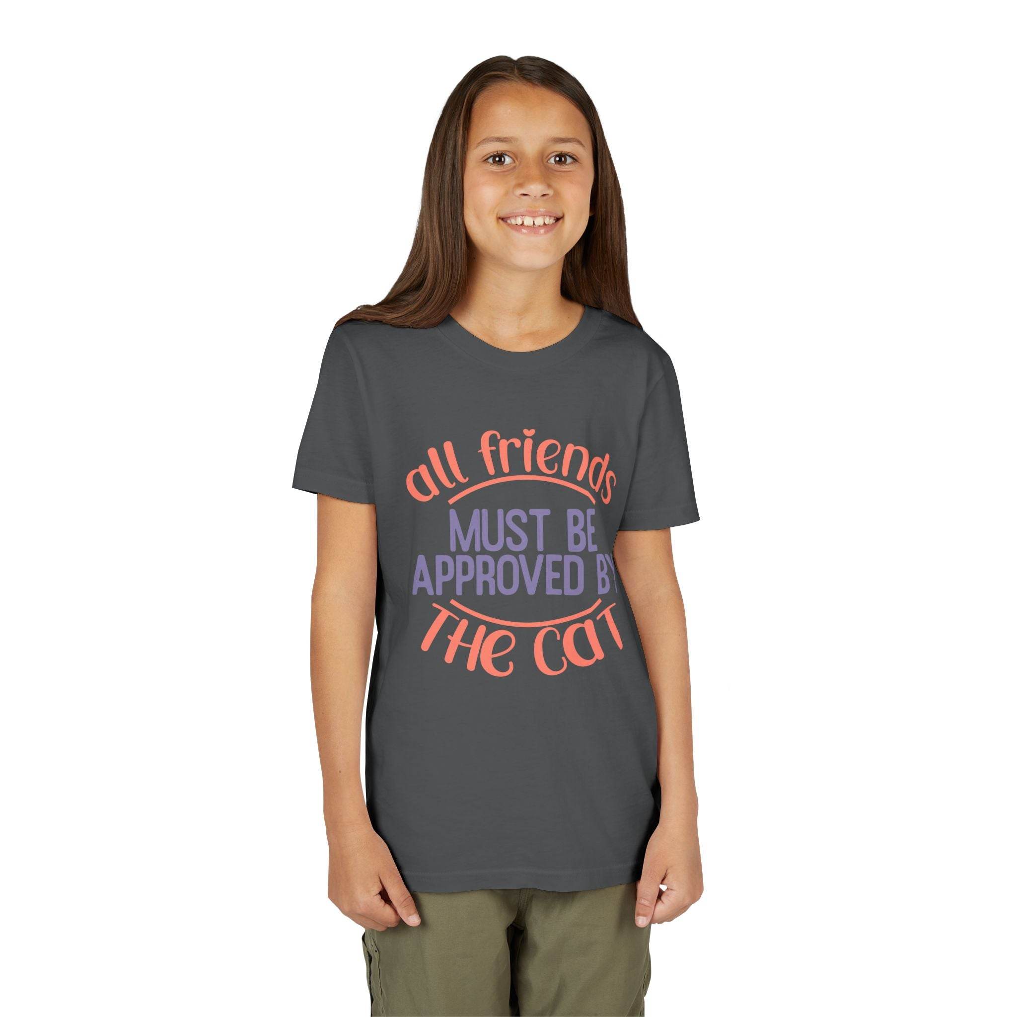 All Friends must be Approved by the Cat Youth Short Sleeve Tee - Esmeralda Ecostore