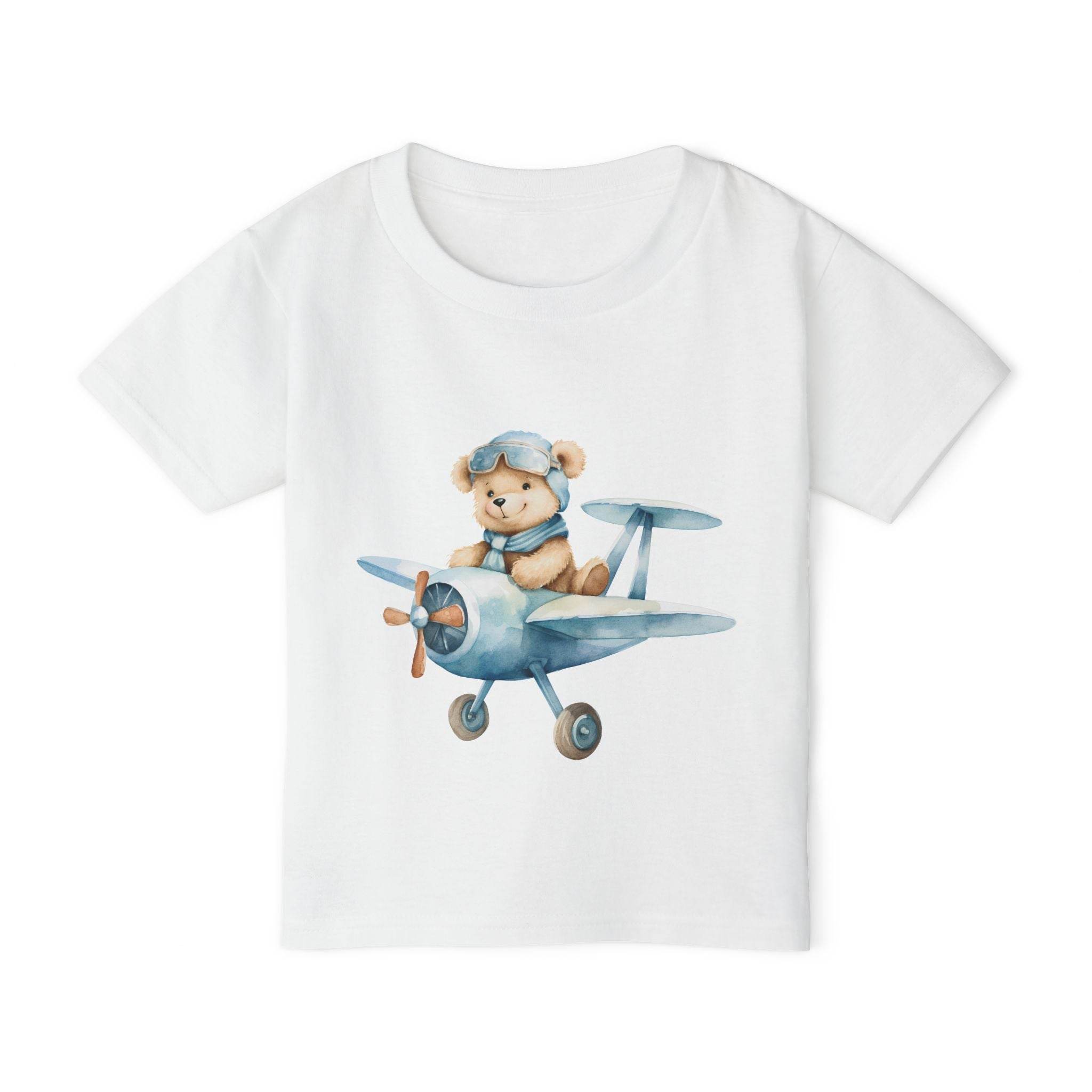 Aviator Bear Heavy Cotton™ Toddler T-shirt - Esmeralda Ecostore