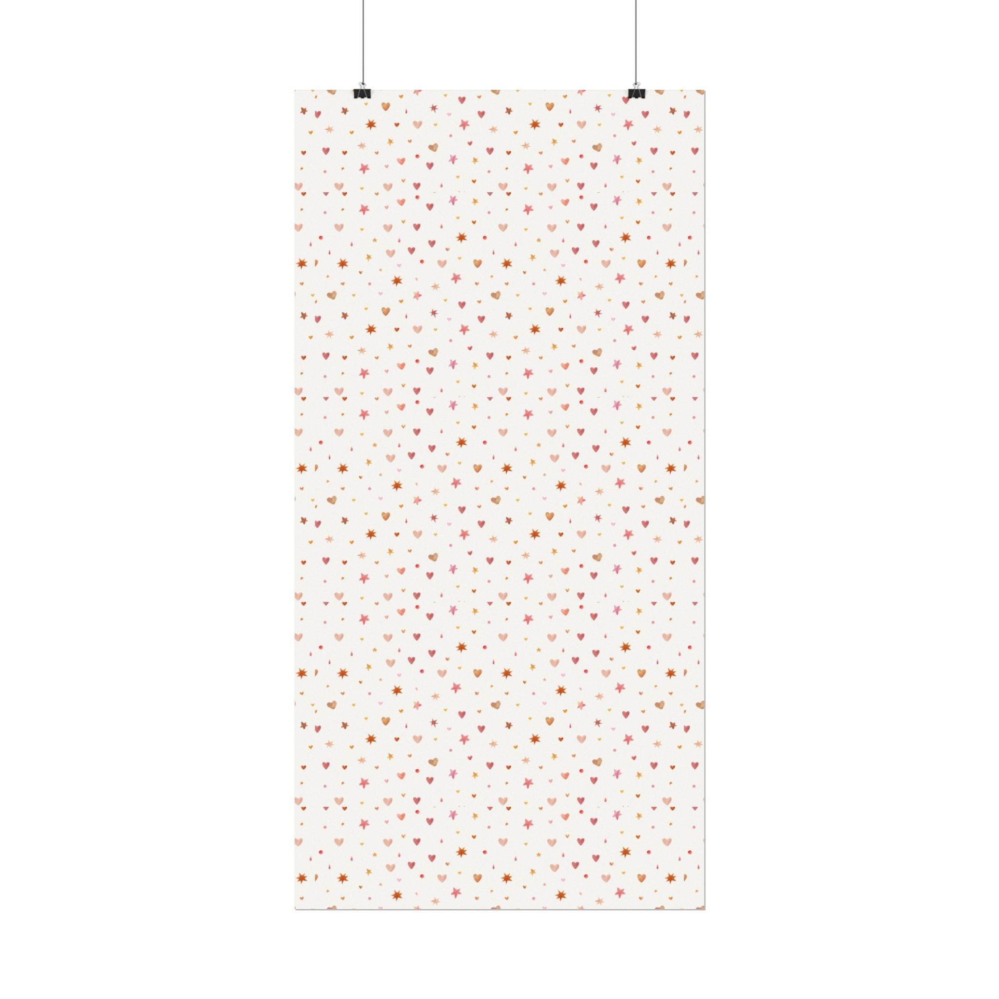 Heart Sparkle Textured Watercolor Matte Posters
