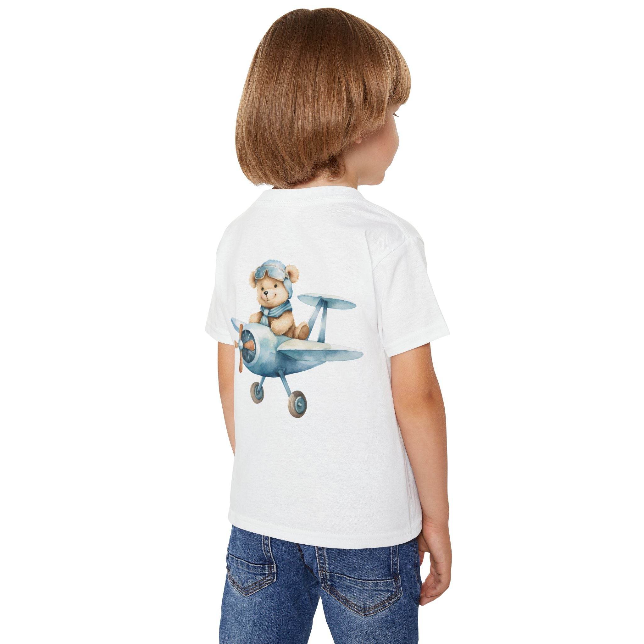 Aviator Bear Heavy Cotton™ Toddler T-shirt - Esmeralda Ecostore