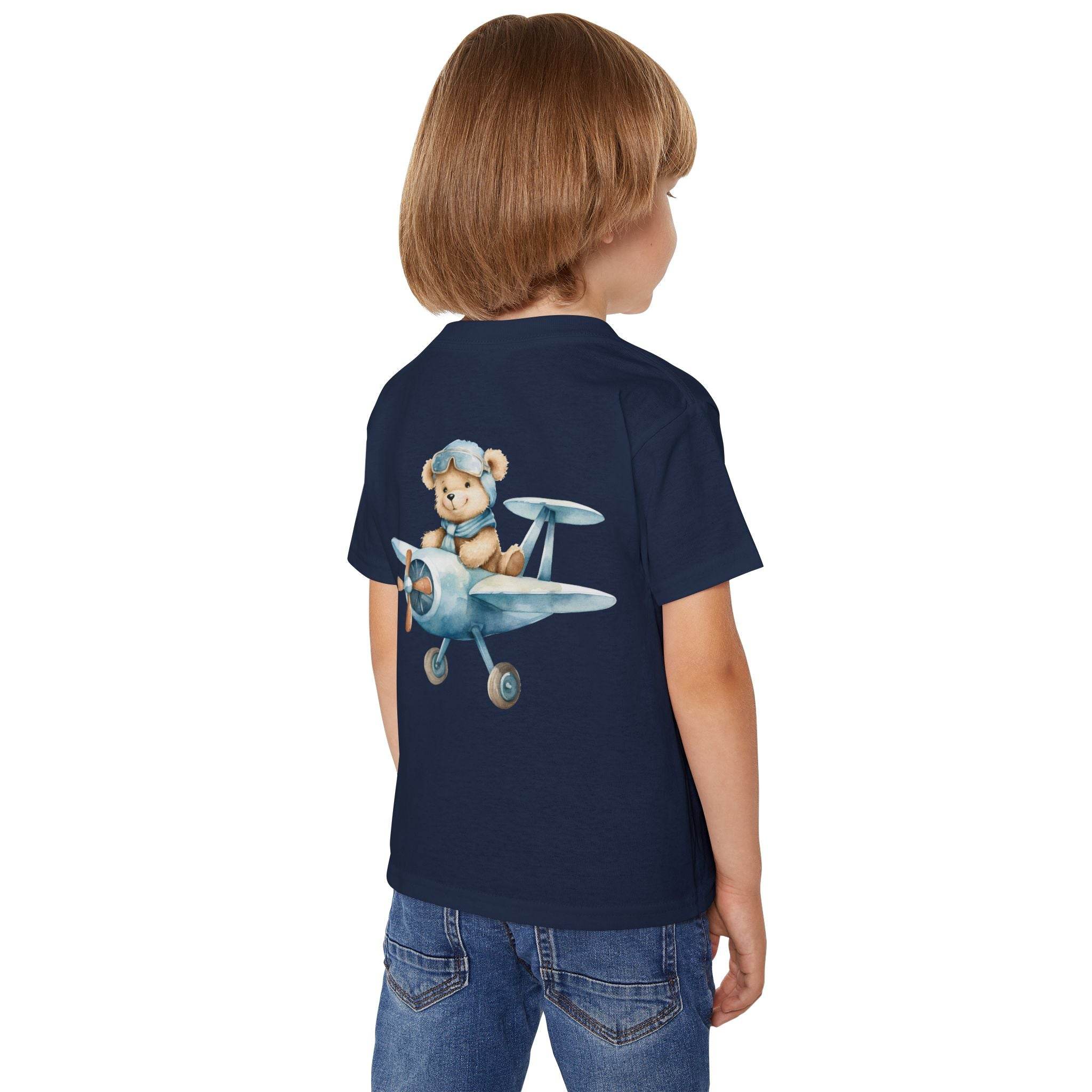 Aviator Bear Heavy Cotton™ Toddler T-shirt - Esmeralda Ecostore