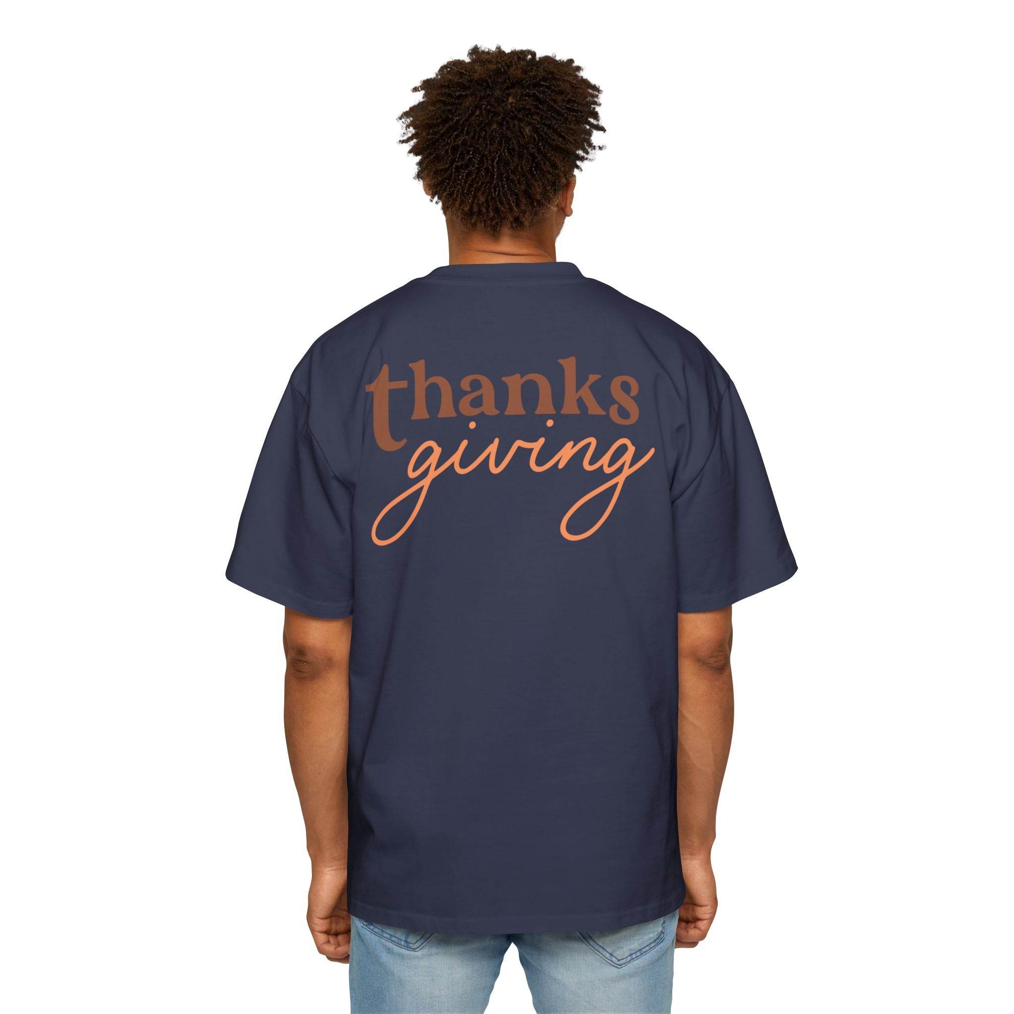 Thanksgiving Men's Heavy Oversized Tee - Esmeralda Ecostore