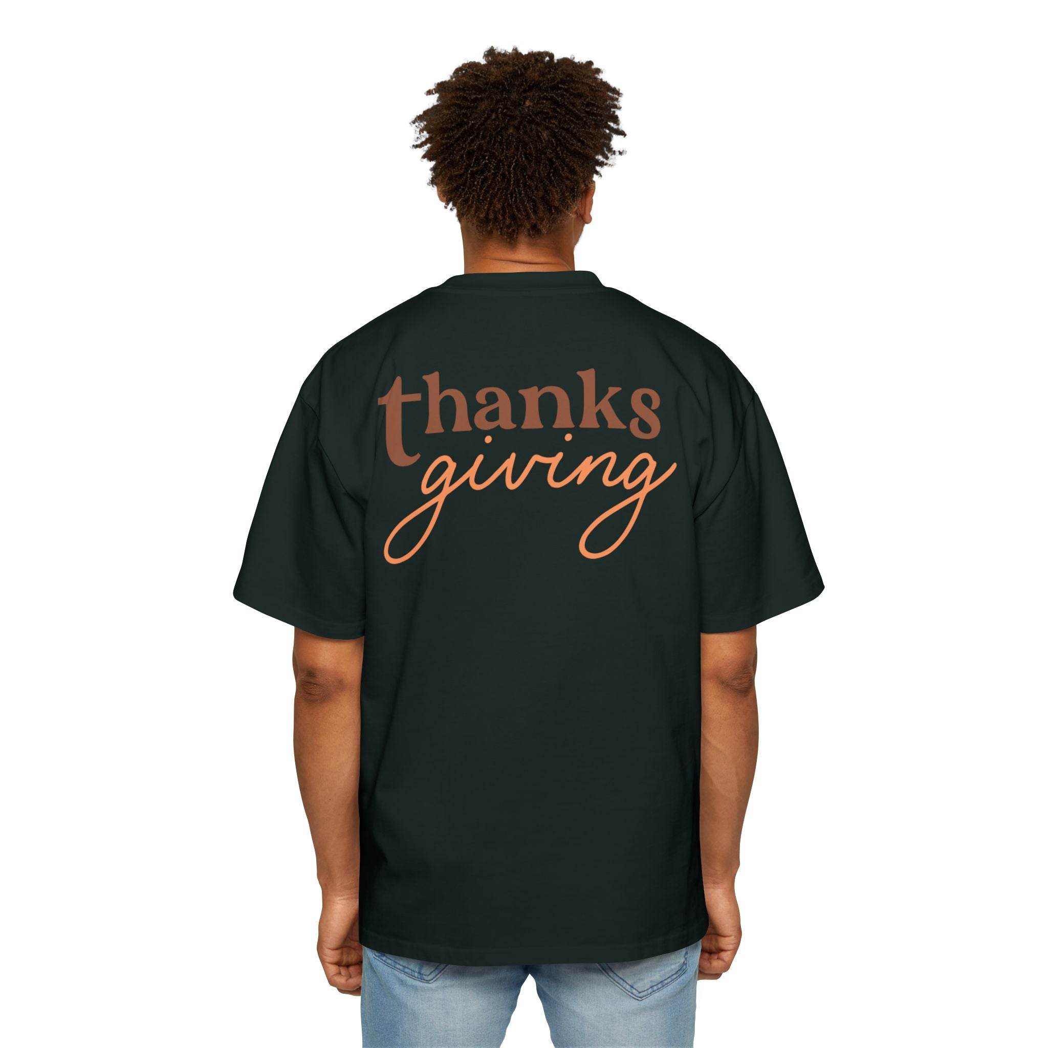 Thanksgiving Men's Heavy Oversized Tee - Esmeralda Ecostore