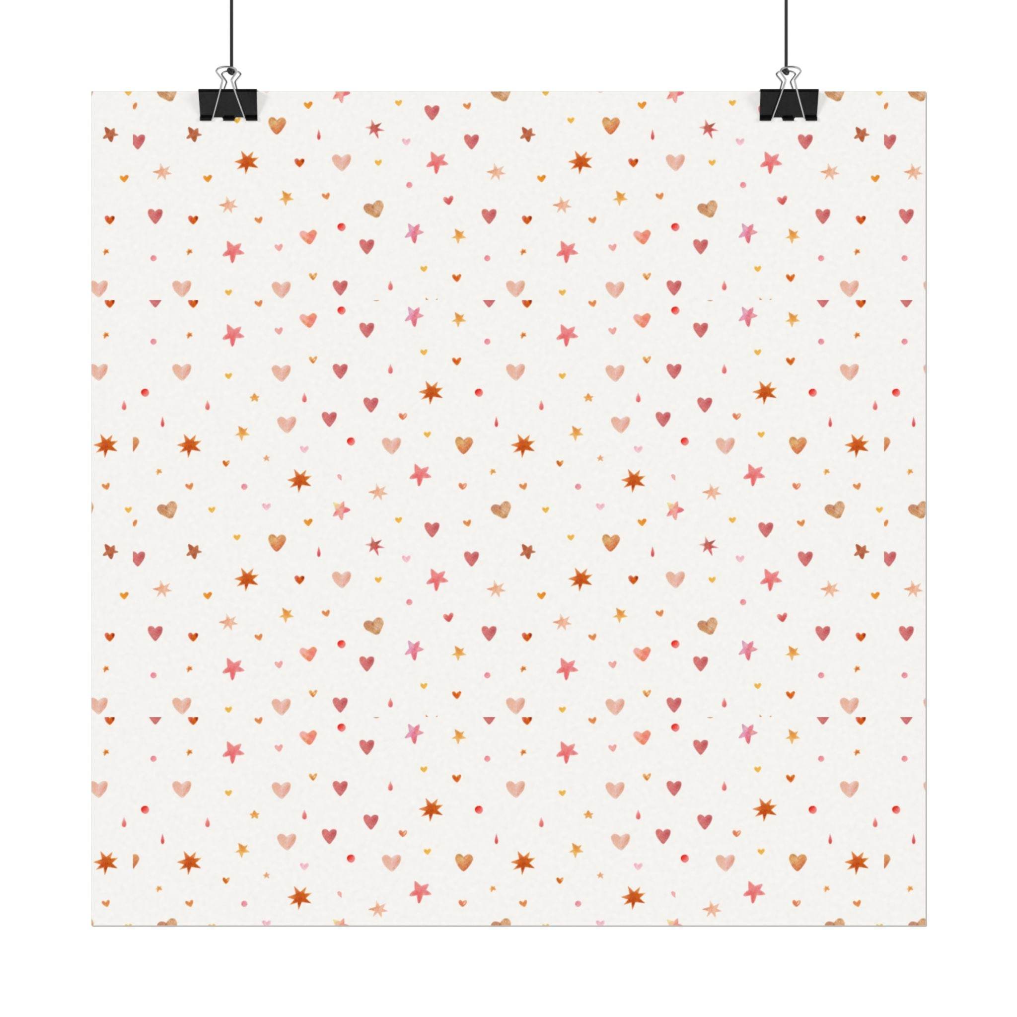 Heart Sparkle Textured Watercolor Matte Posters - Posters - Esmeralda Ecostore