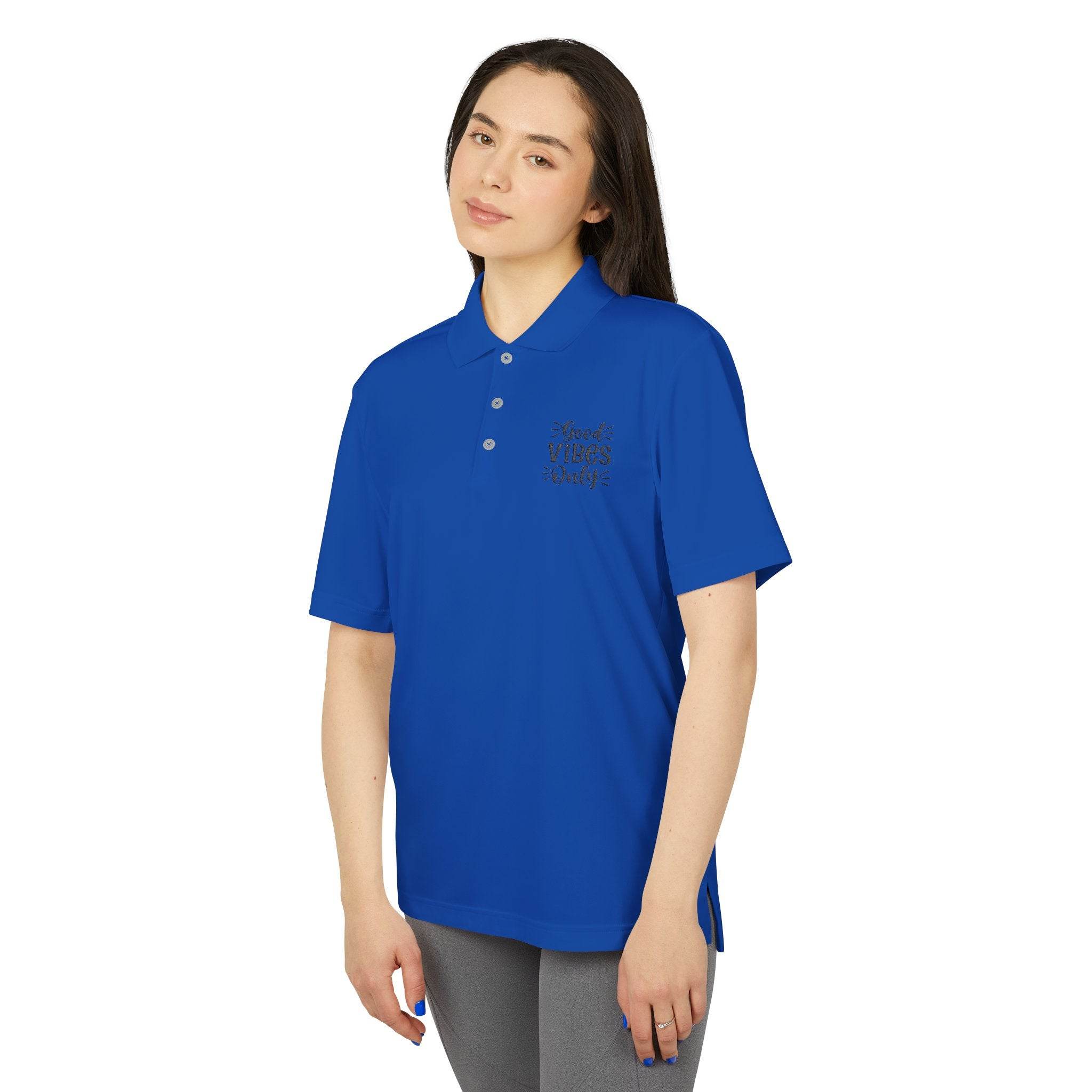 Good Vibes Only Adidas Unisex Performance Polo - Esmeralda Ecostore