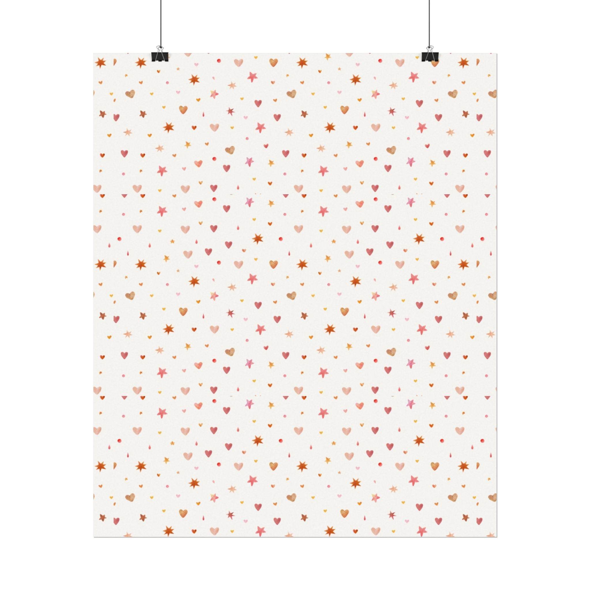 Heart Sparkle Textured Watercolor Matte Posters - Posters - Esmeralda Ecostore