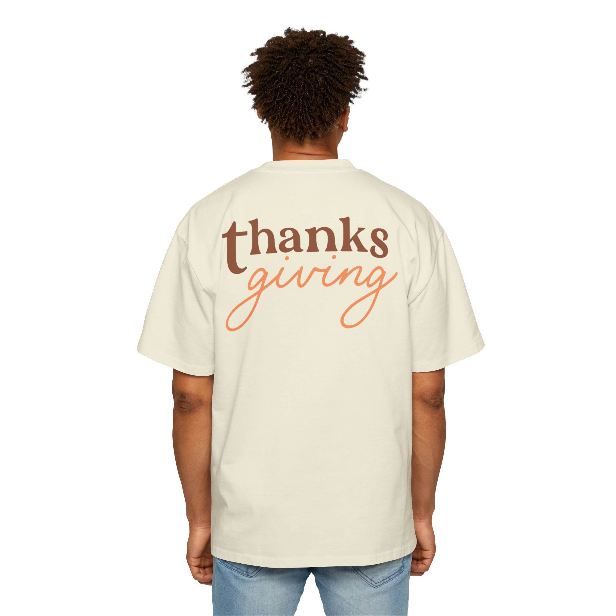 Thanksgiving Men's Heavy Oversized Tee - Esmeralda Ecostore