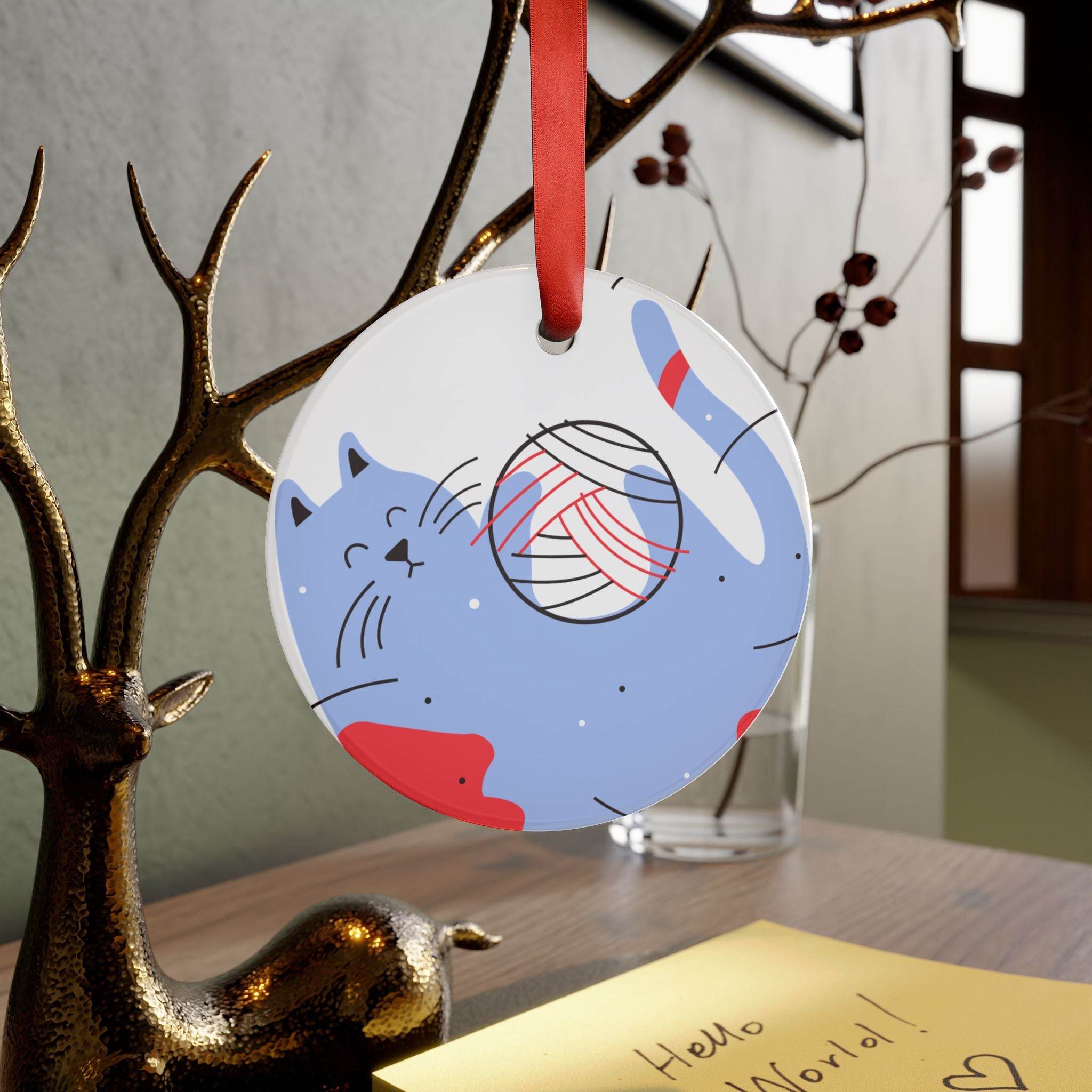 Happy Cat Ornament with Ribbon - Esmeralda Ecostore