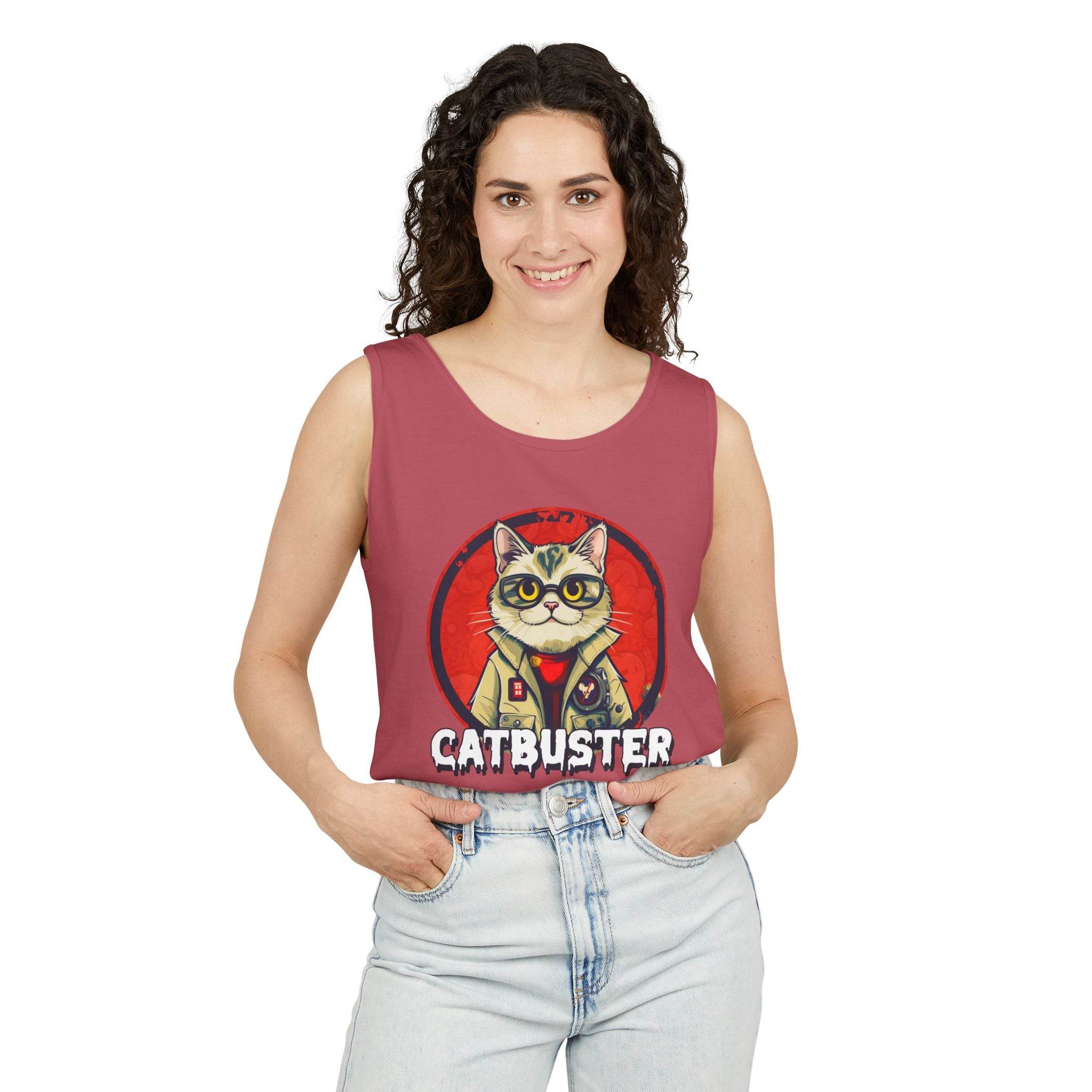 Catbuster Unisex Garment-Dyed Tank Top - Esmeralda Ecostore