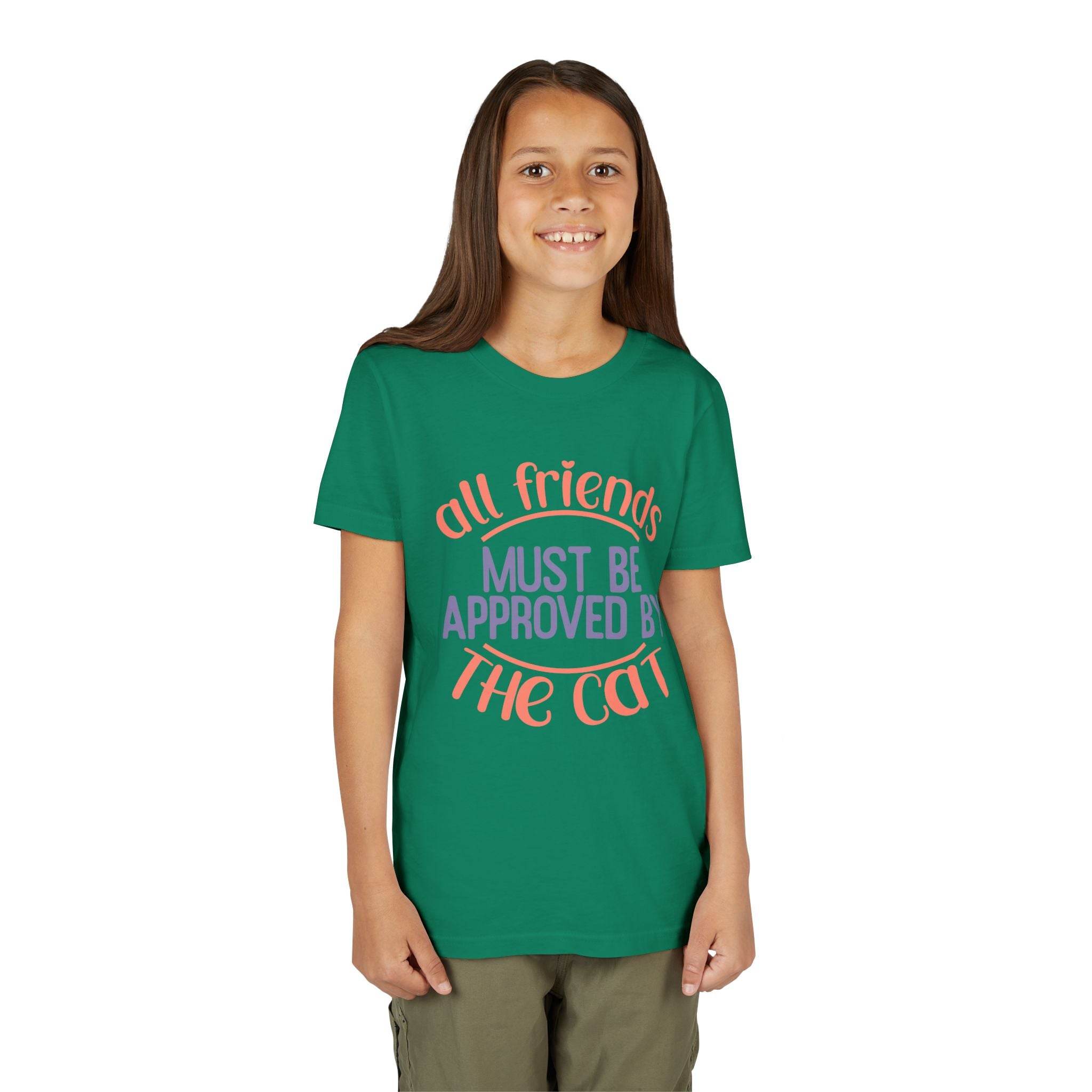 All Friends must be Approved by the Cat Youth Short Sleeve Tee - Esmeralda Ecostore