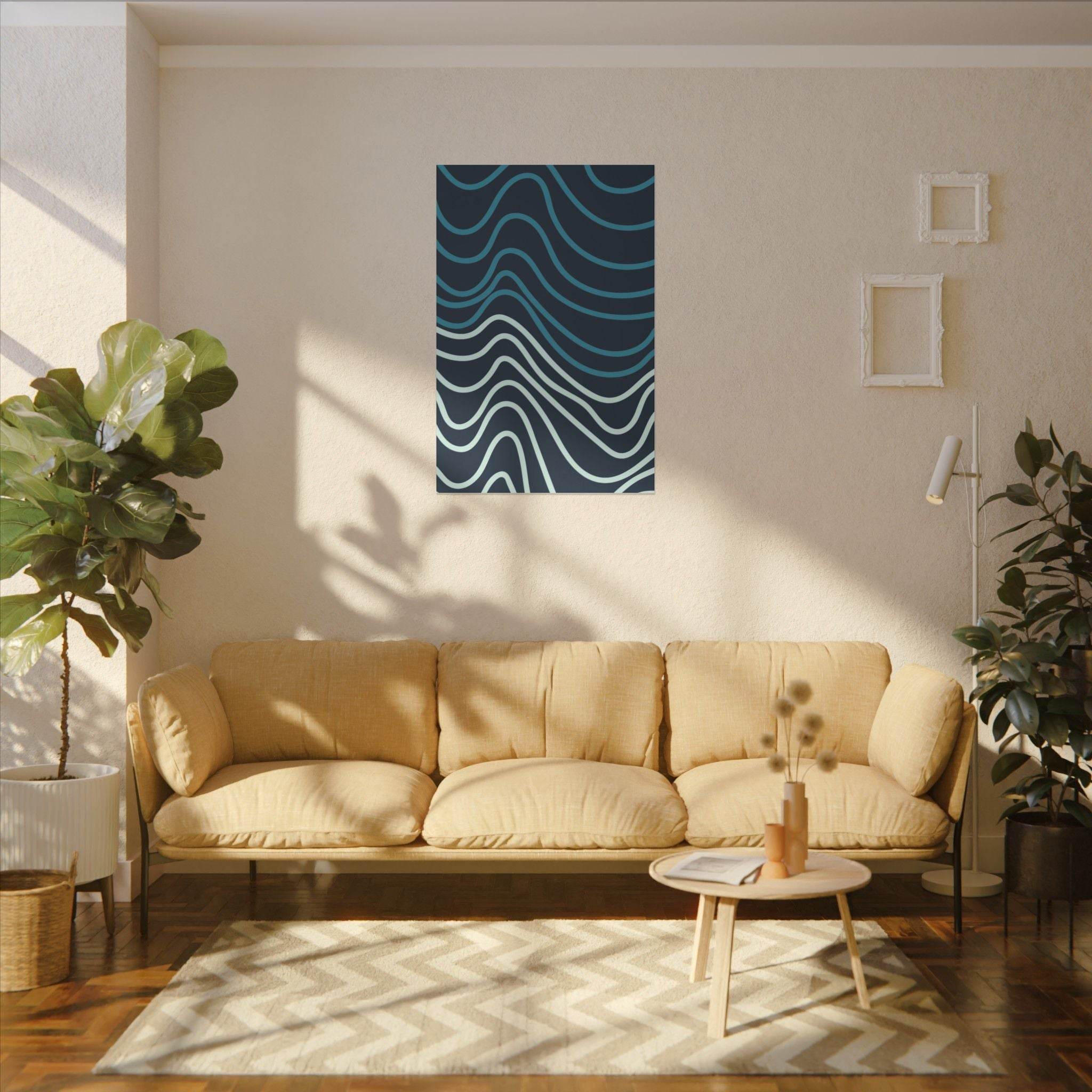 Wiggle Waves Matte Canvas Stretched Multi-Size - Esmeralda Ecostore