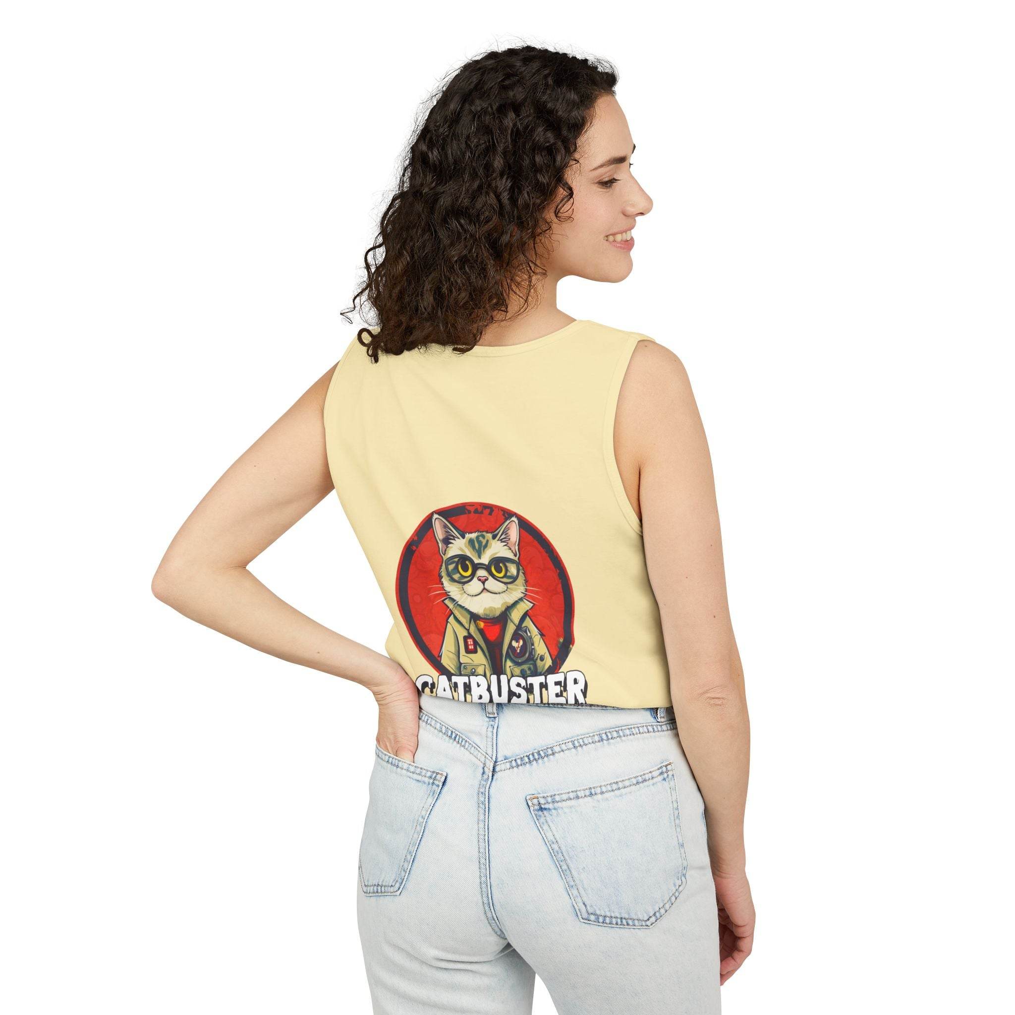 Catbuster Unisex Garment-Dyed Tank Top - Esmeralda Ecostore