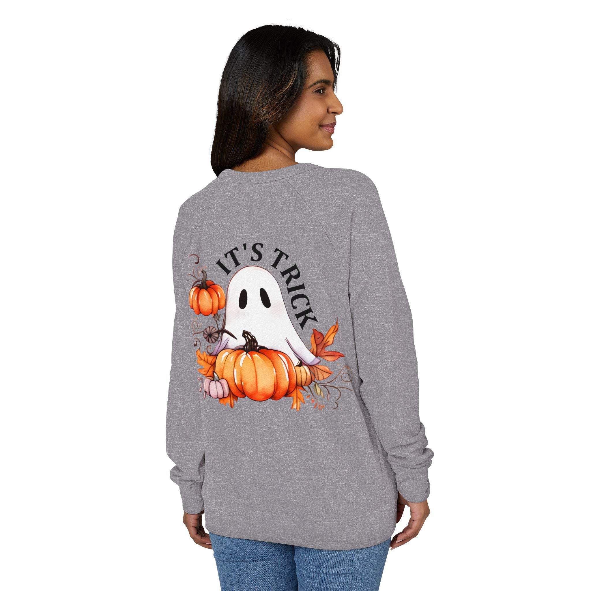 It's Trick Unisex French Terry Raglan Crewneck - Esmeralda Ecostore