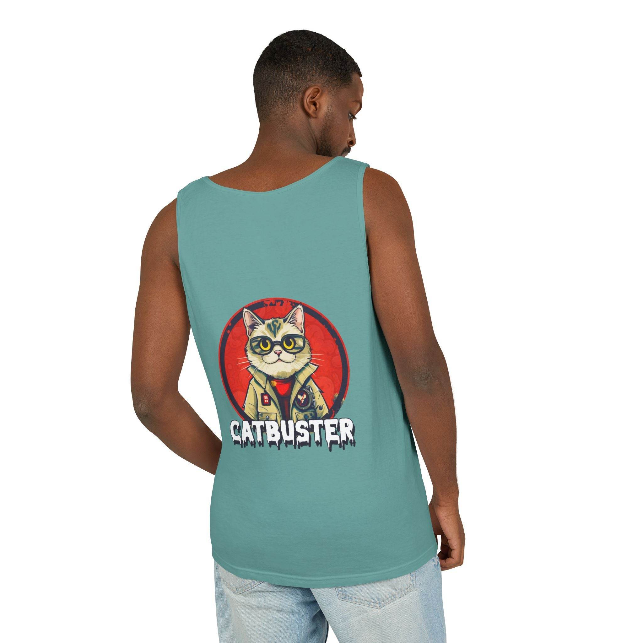 Catbuster Unisex Garment-Dyed Tank Top - Esmeralda Ecostore