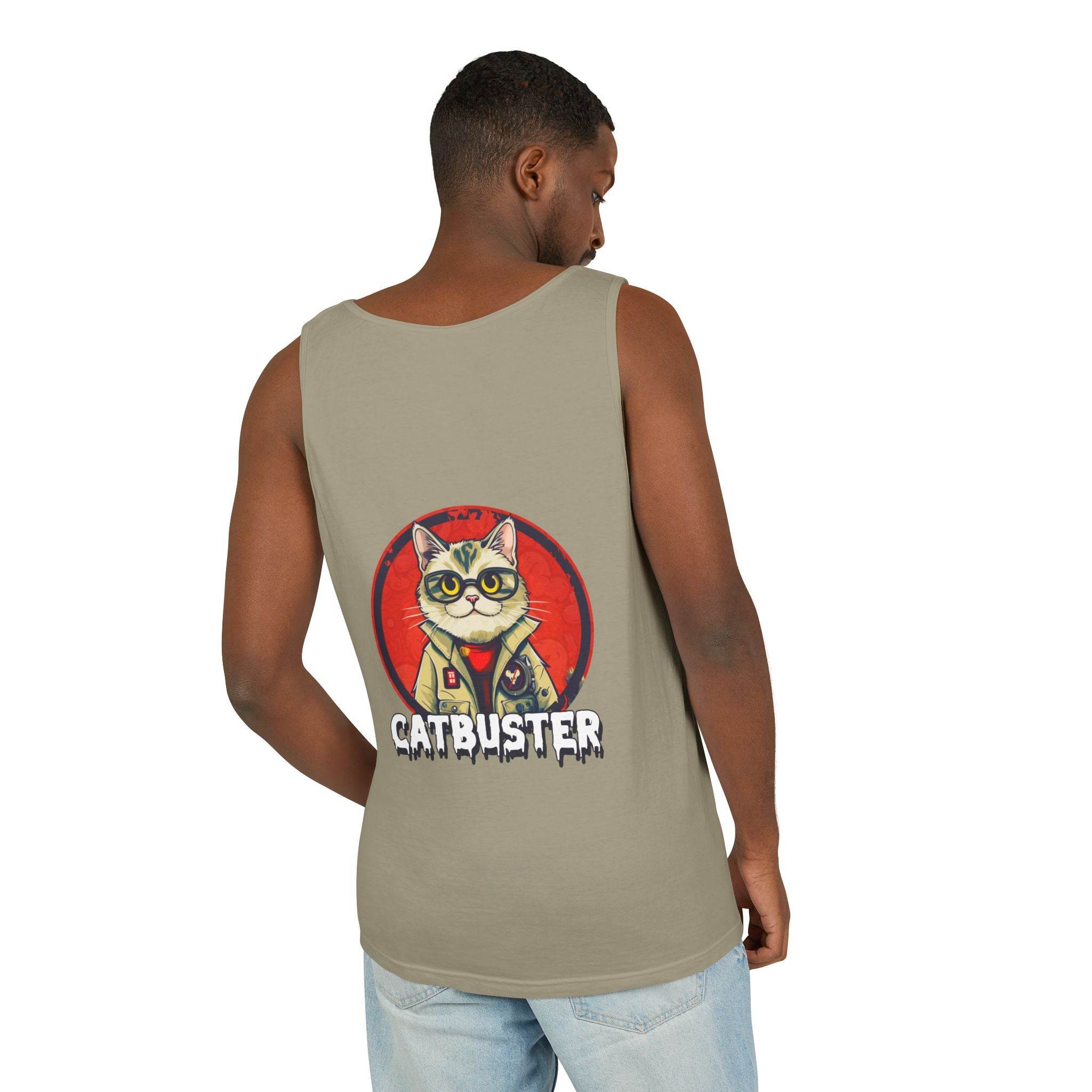 Catbuster Unisex Garment-Dyed Tank Top - Esmeralda Ecostore