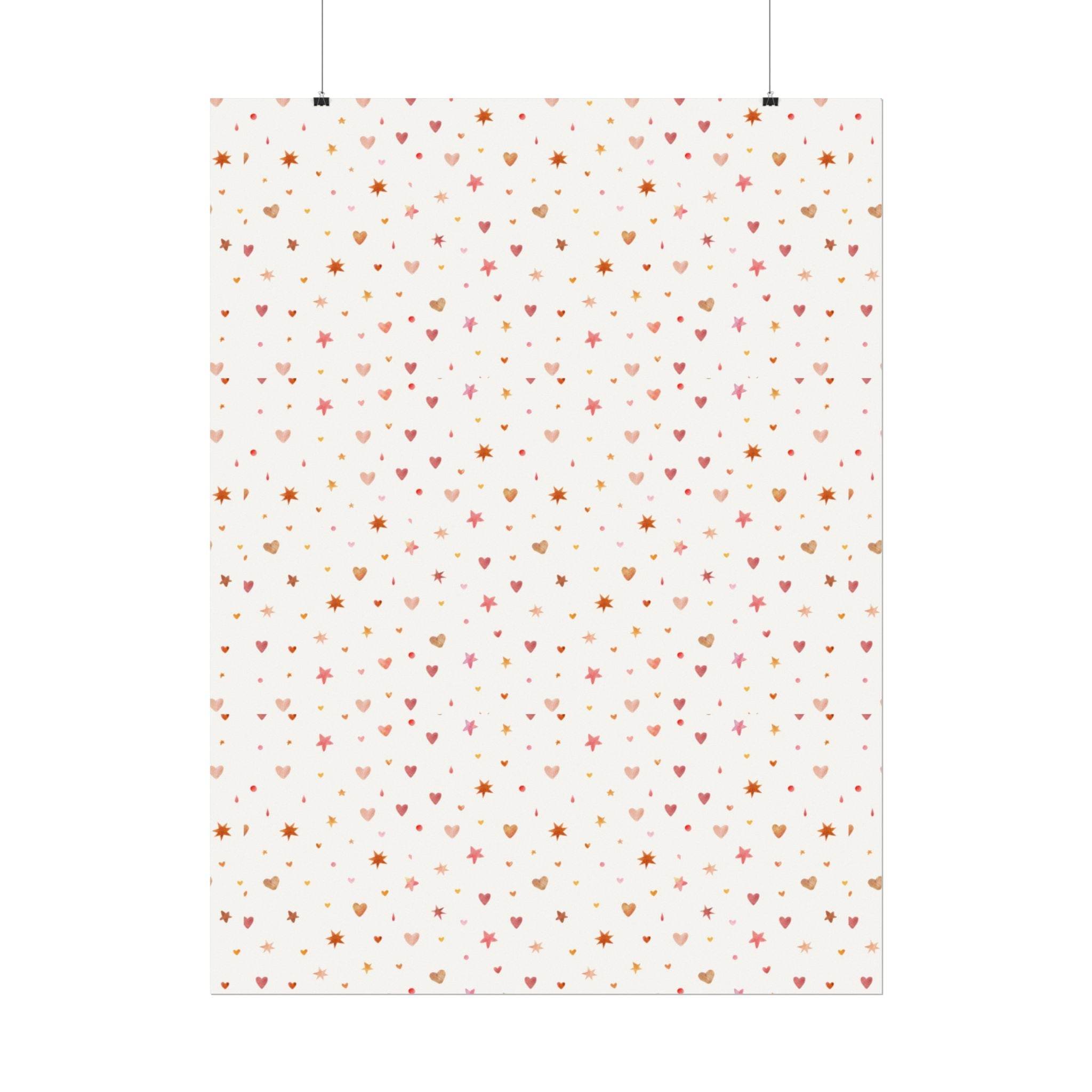 Heart Sparkle Textured Watercolor Matte Posters