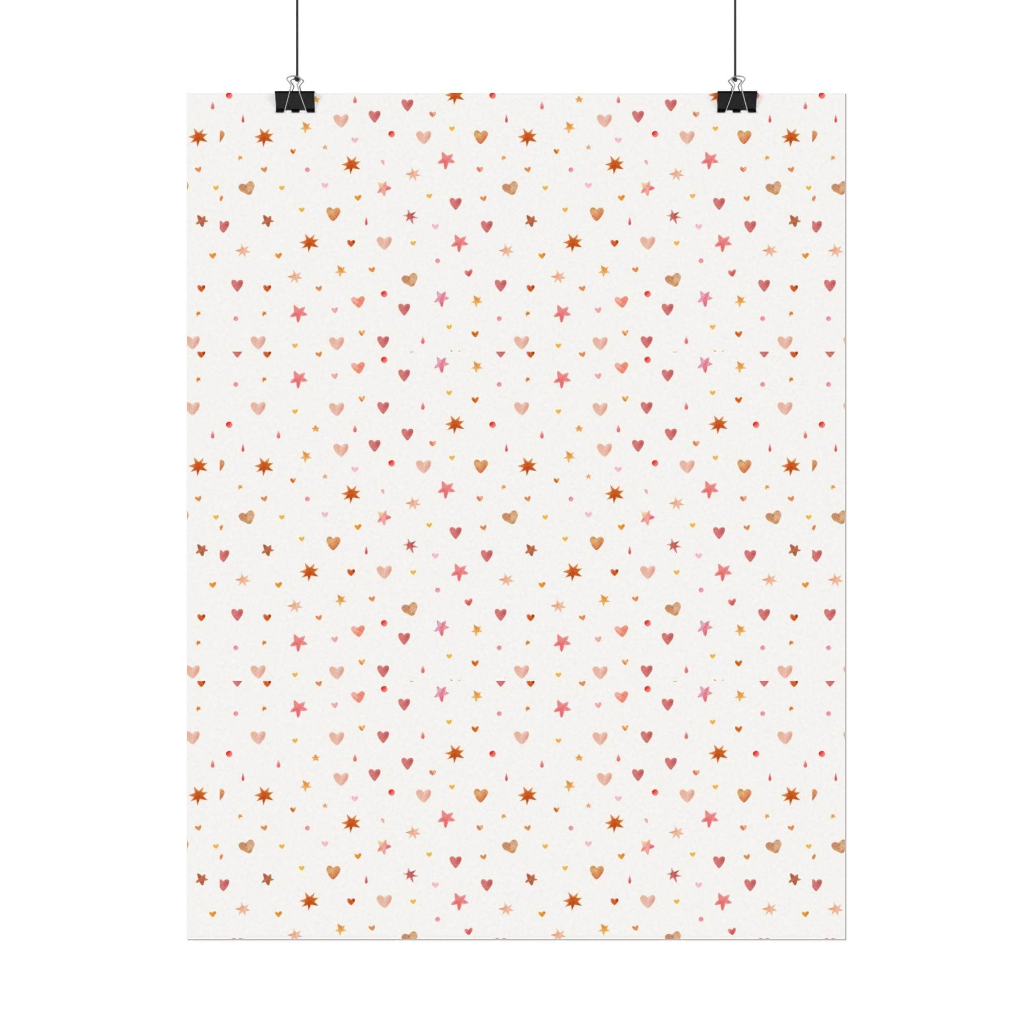 Heart Sparkle Textured Watercolor Matte Posters - Posters - Esmeralda Ecostore