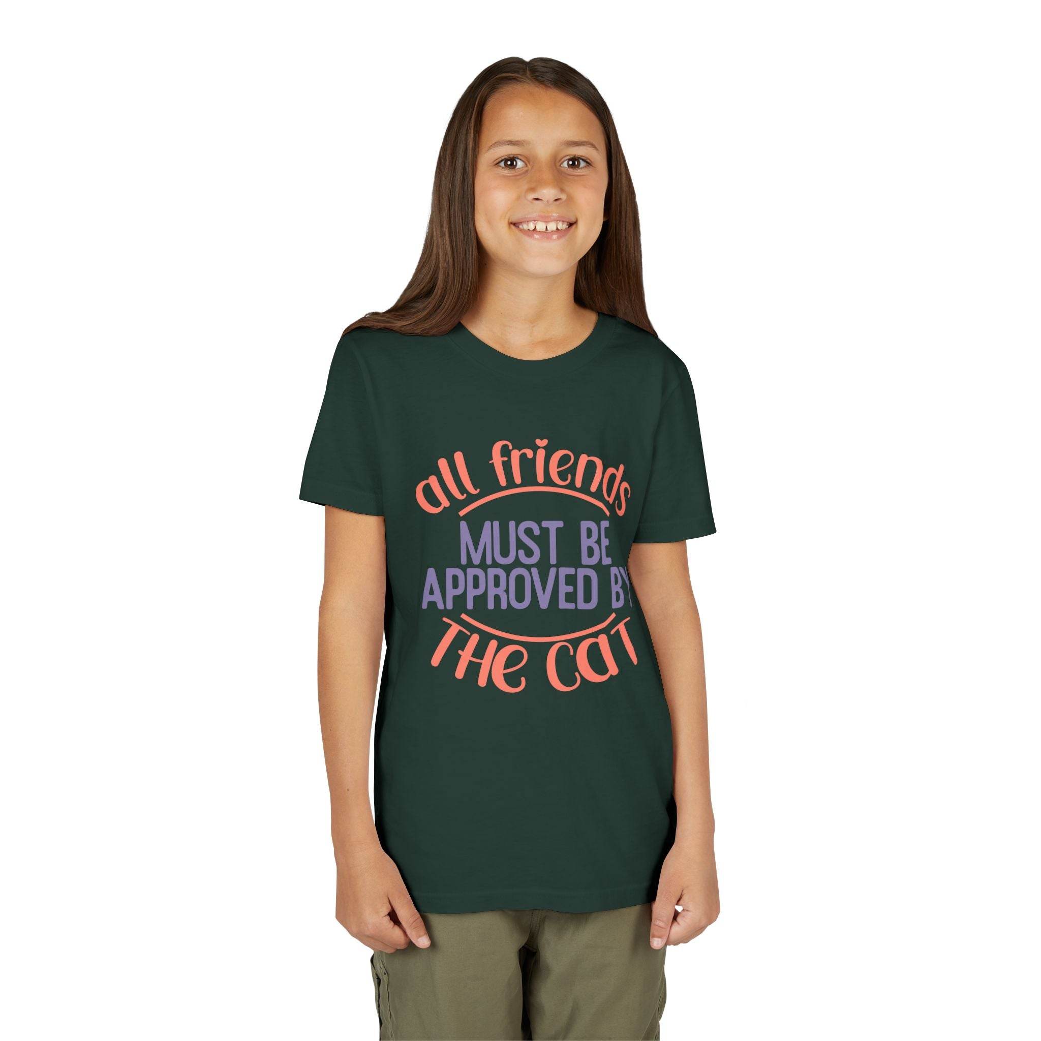 All Friends must be Approved by the Cat Youth Short Sleeve Tee - Esmeralda Ecostore