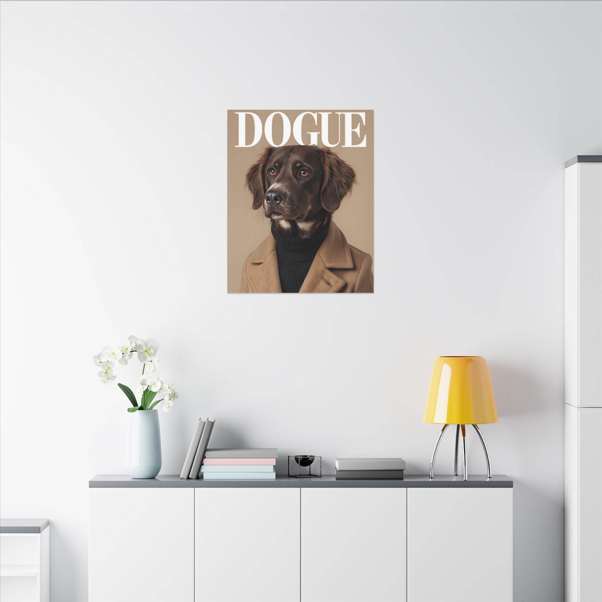 Stylish Dog Art Print Matte Canvas Stretched 0.75" - Multi-Size