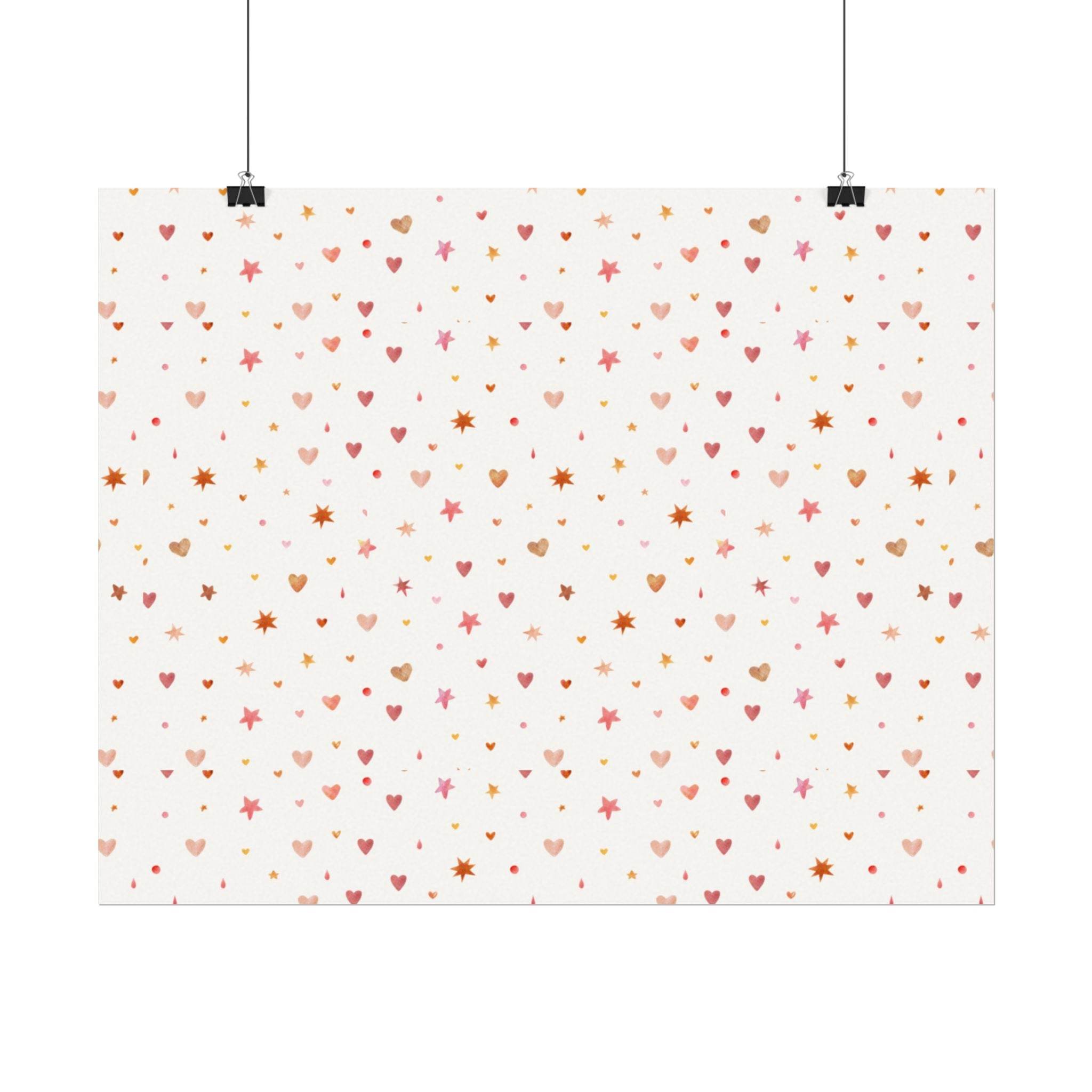 Heart Sparkle Textured Watercolor Matte Posters - Posters - Esmeralda Ecostore
