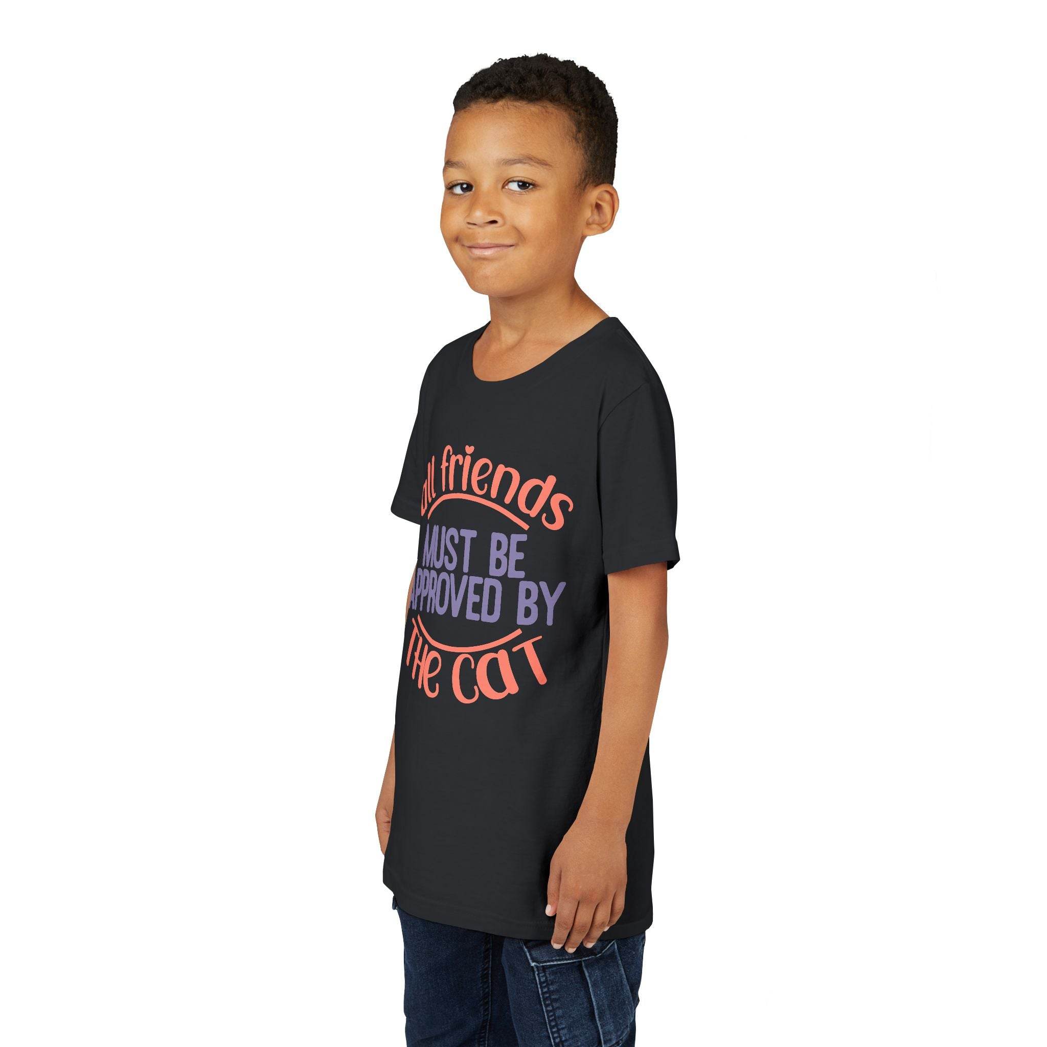 All Friends must be Approved by the Cat Youth Short Sleeve Tee - Esmeralda Ecostore