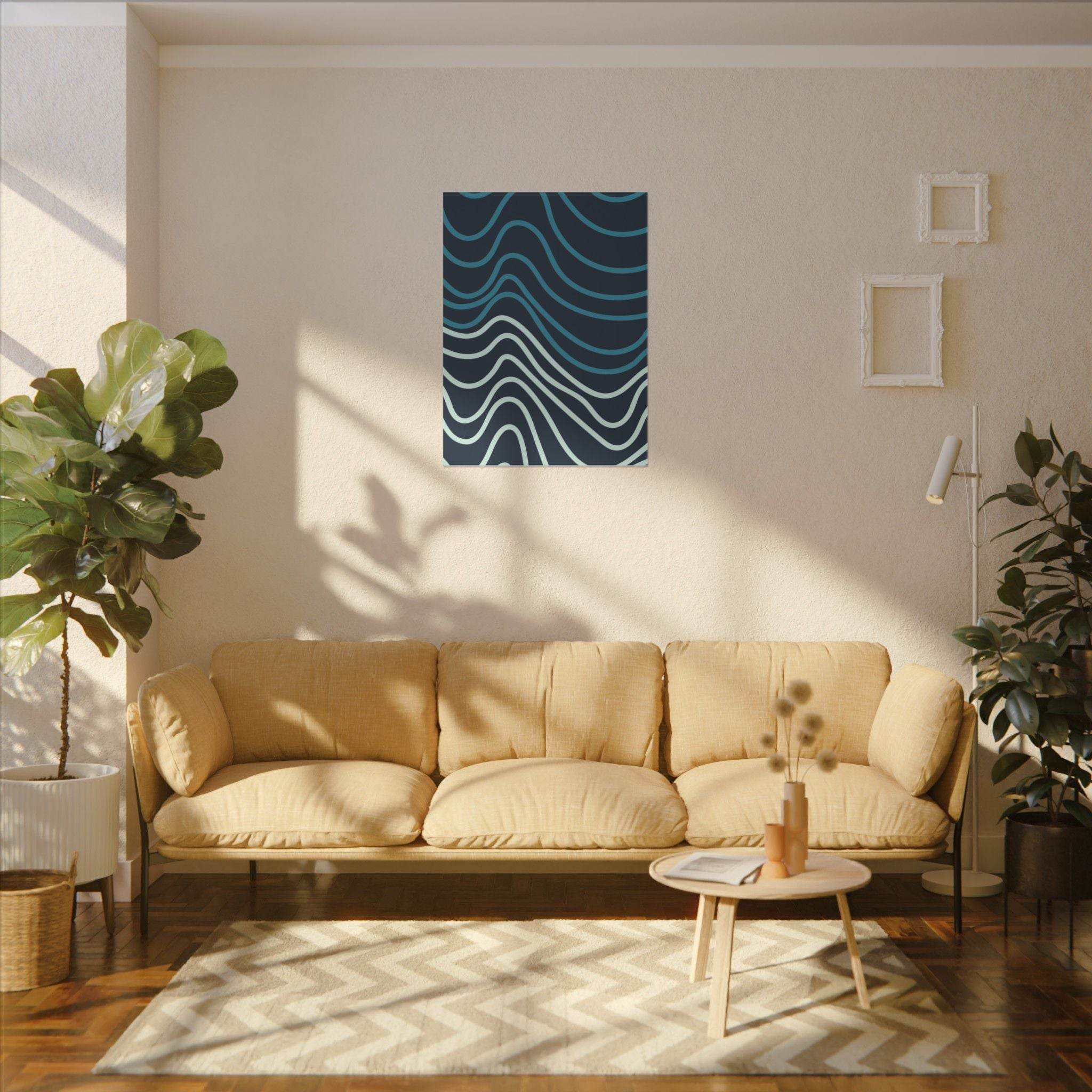 Wiggle Waves Matte Canvas Stretched Multi-Size - Esmeralda Ecostore