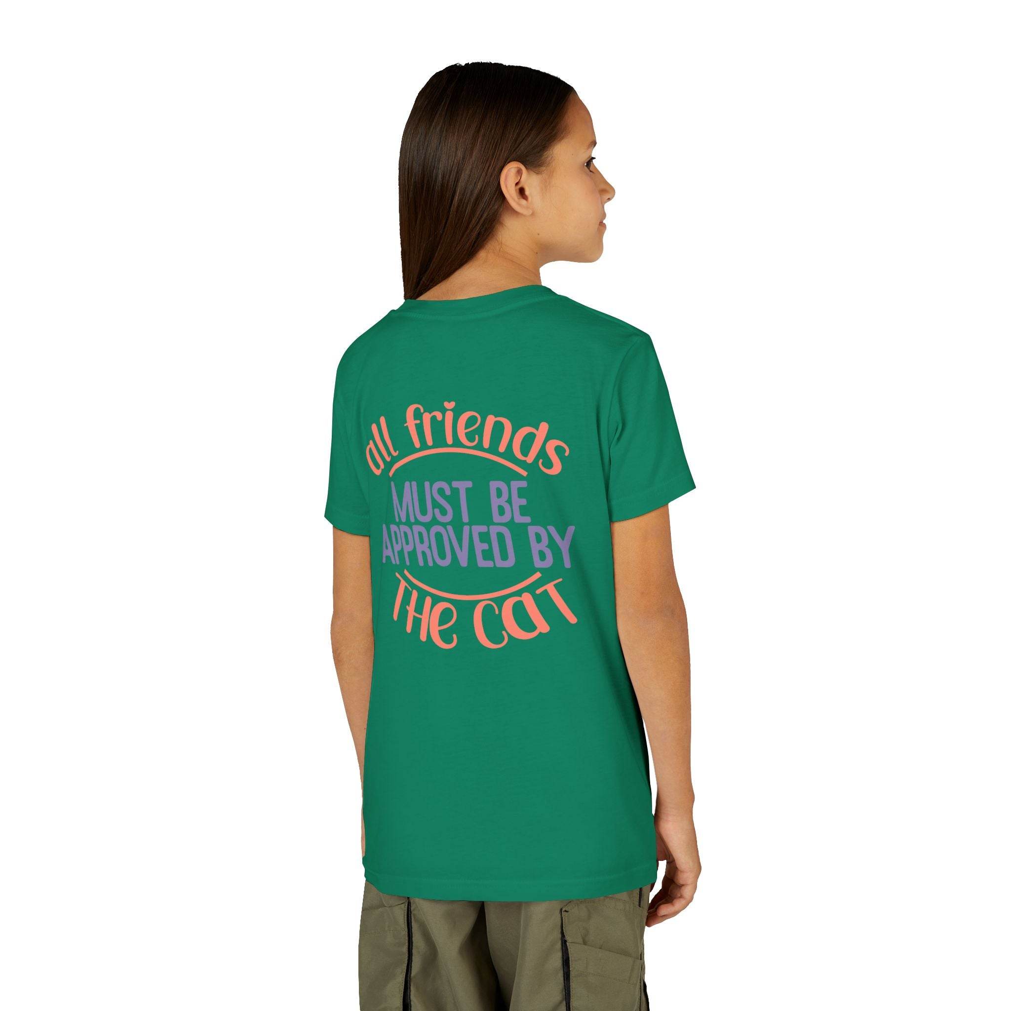 All Friends must be Approved by the Cat Youth Short Sleeve Tee - Esmeralda Ecostore