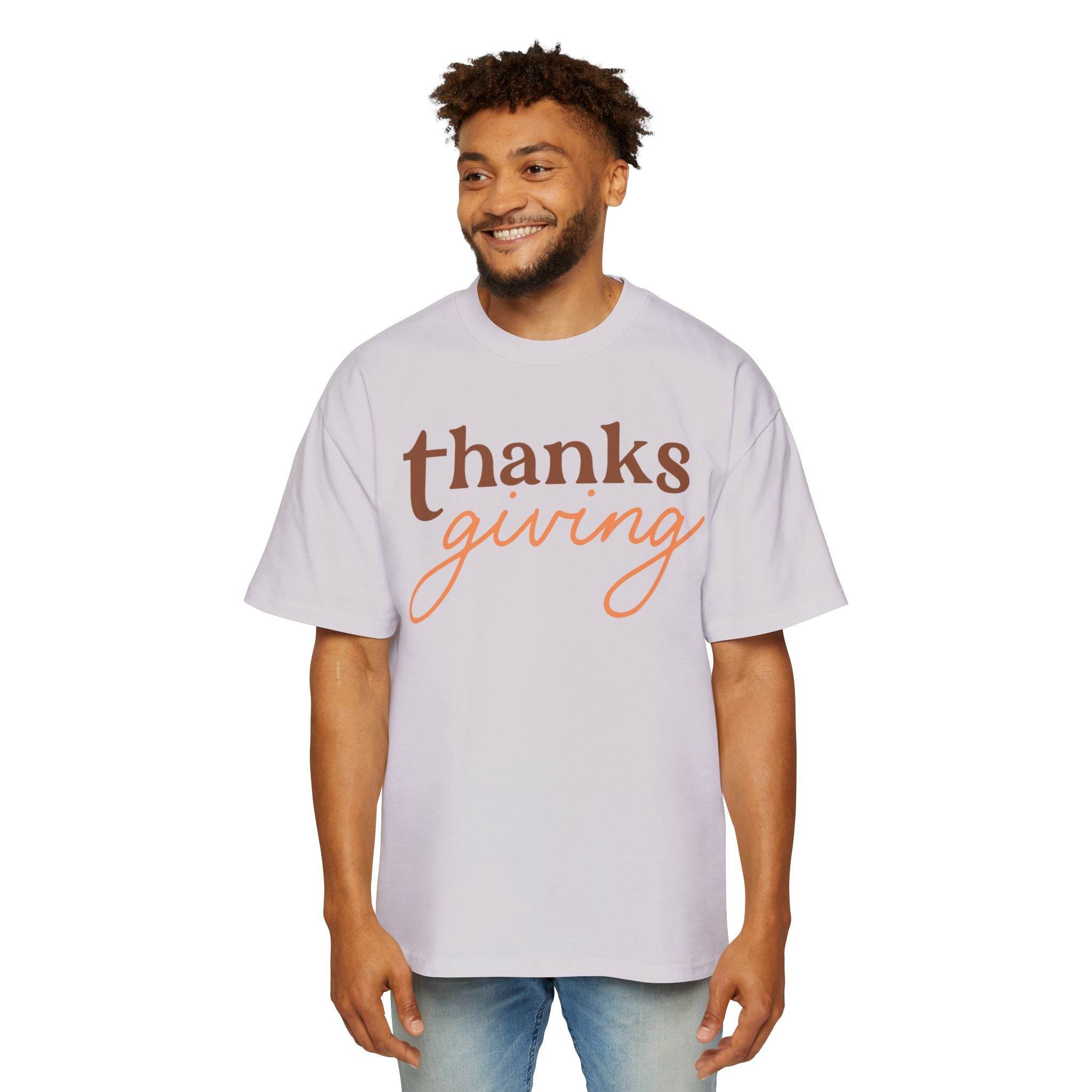 Thanksgiving Men's Heavy Oversized Tee - Esmeralda Ecostore