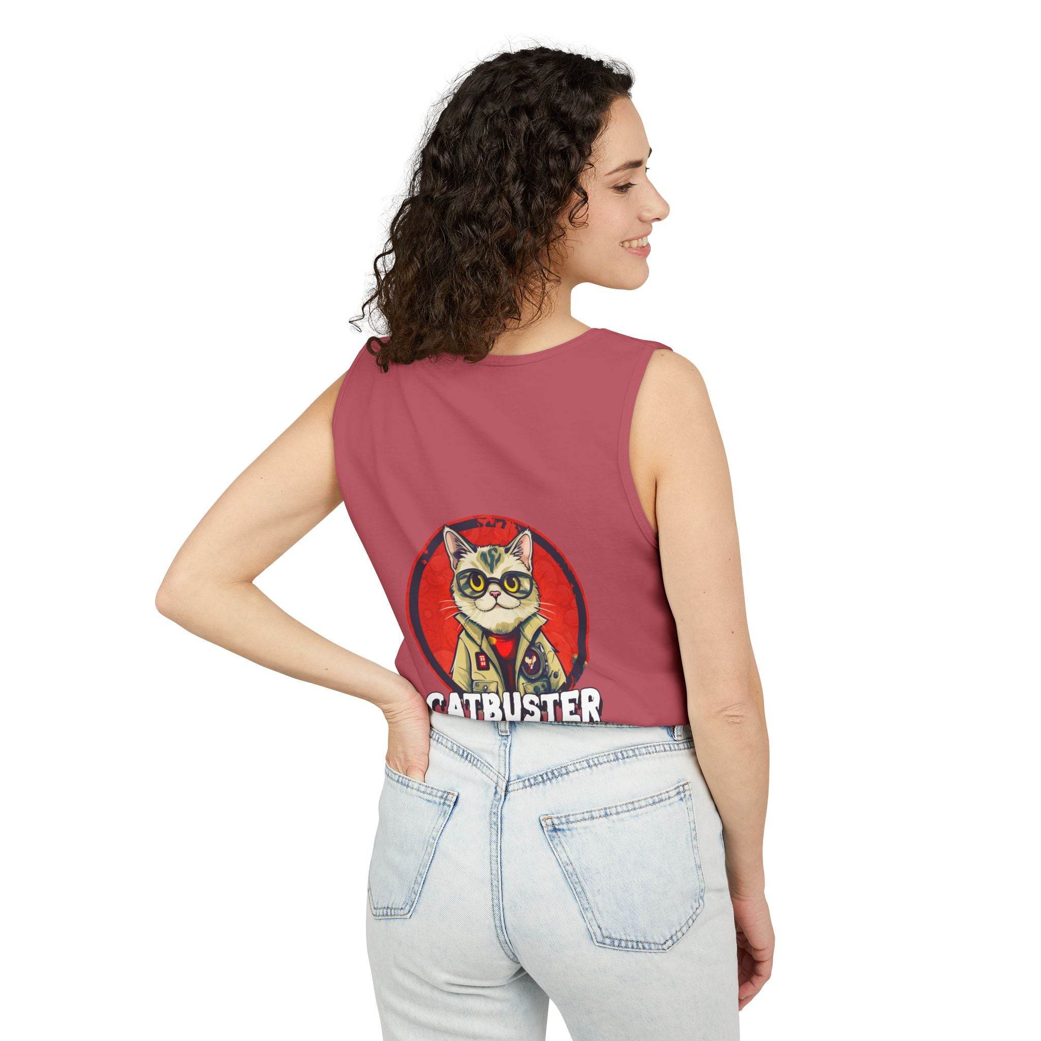 Catbuster Unisex Garment-Dyed Tank Top - Esmeralda Ecostore