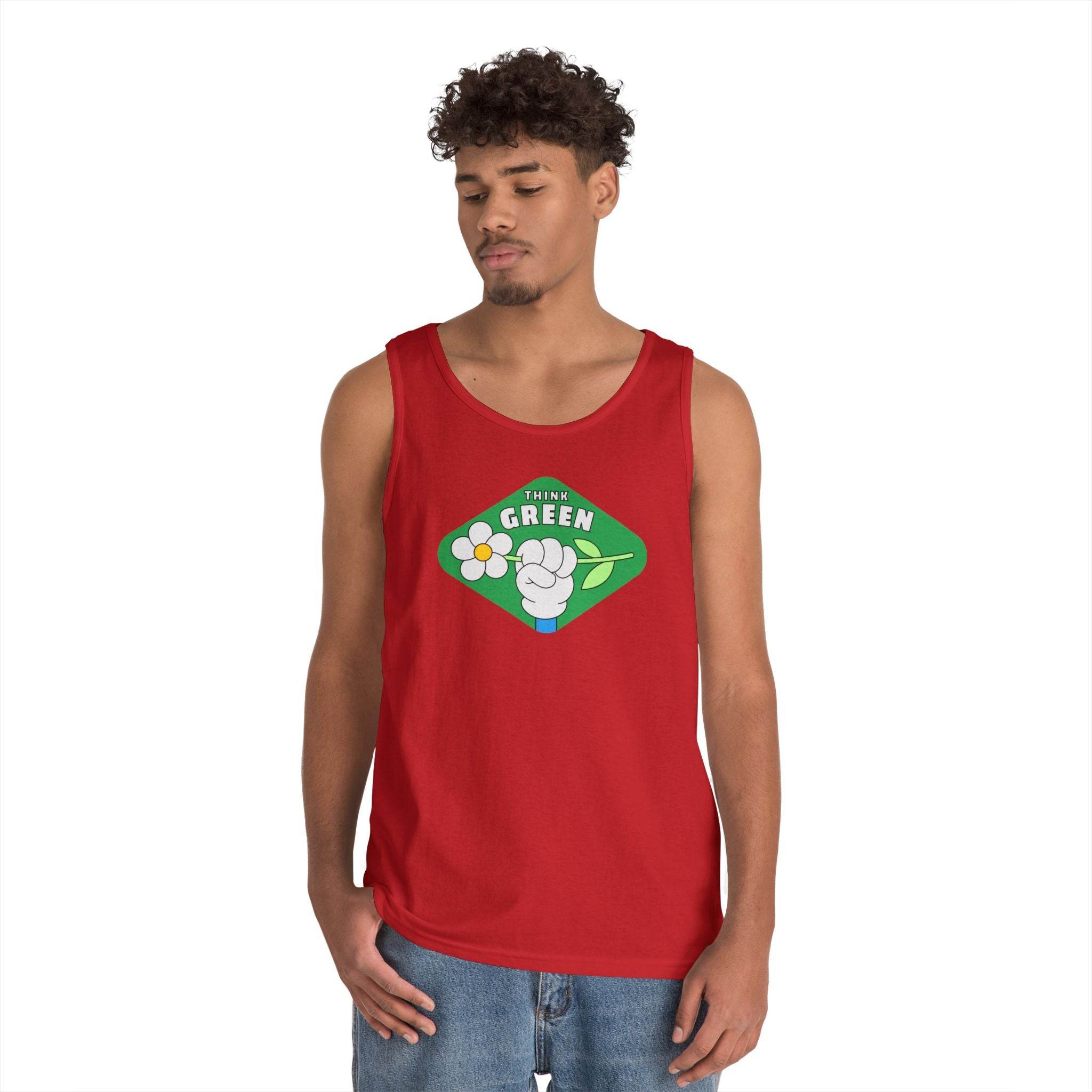 Think Green Unisex Heavy Cotton Tank Top - Esmeralda Ecostore
