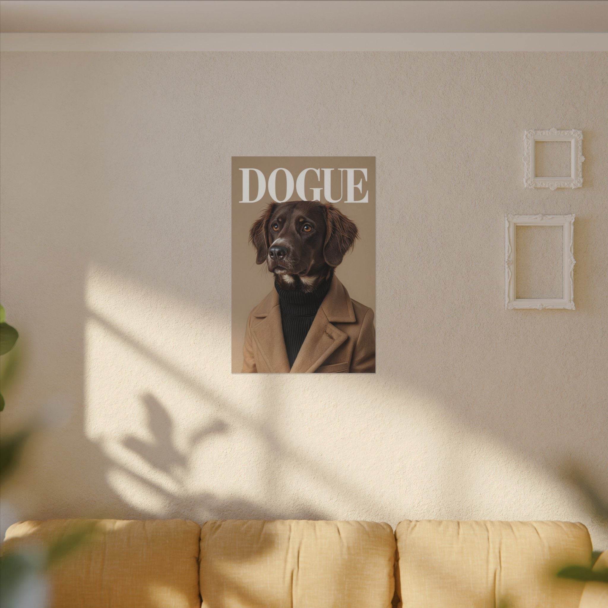 Stylish Dog Art Print Matte Canvas Stretched 0.75" - Multi-Size