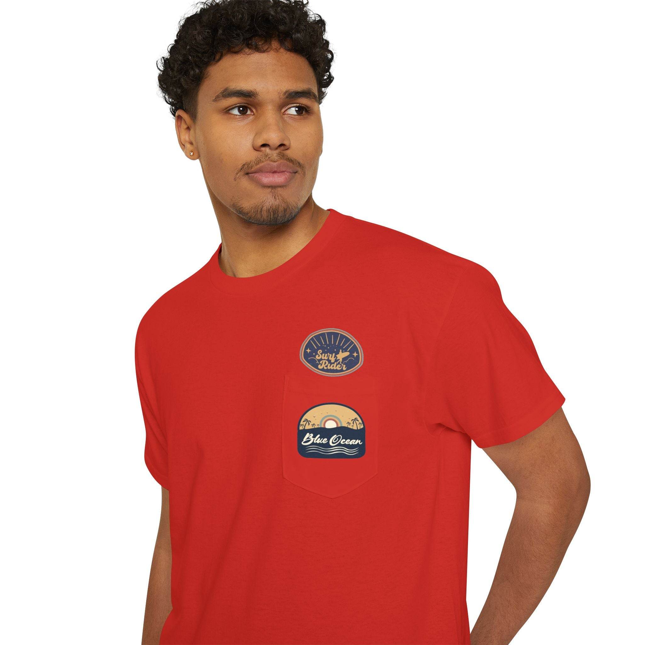 Blue Ocean Unisex Heavy Cotton Pocket Tee - Esmeralda Ecostore
