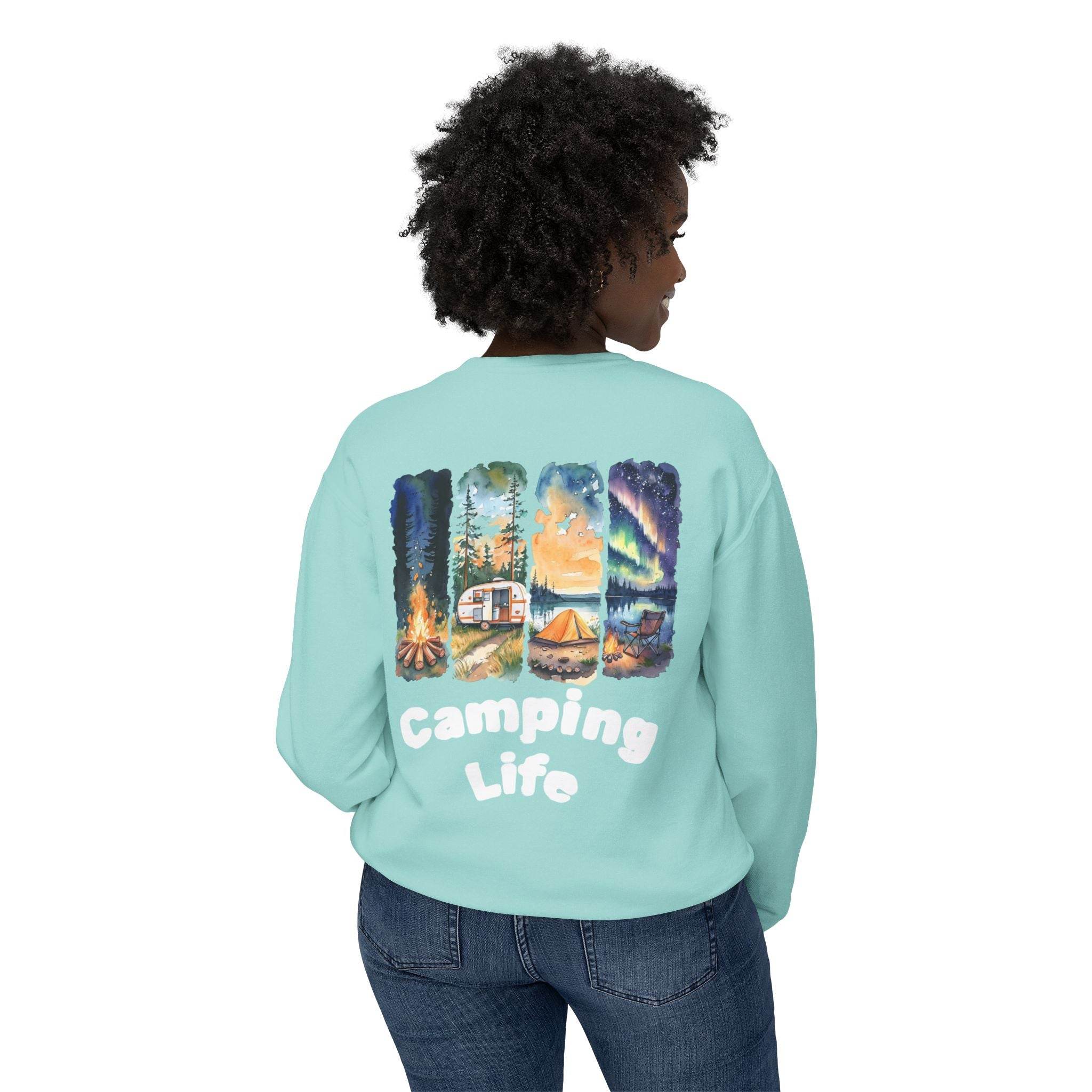 Camping Life Unisex Lightweight Crewneck Sweatshirt