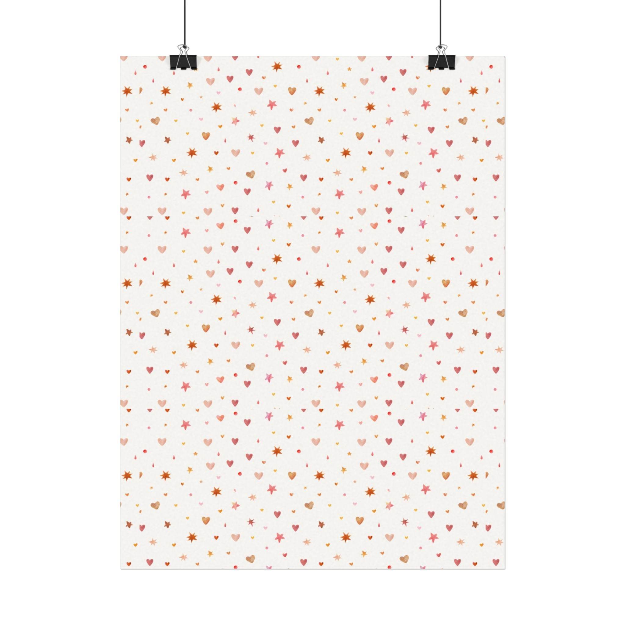 Heart Sparkle Textured Watercolor Matte Posters - Posters - Esmeralda Ecostore