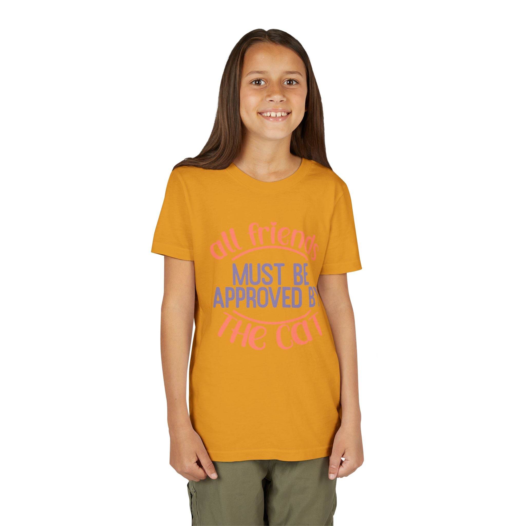 All Friends must be Approved by the Cat Youth Short Sleeve Tee - Esmeralda Ecostore