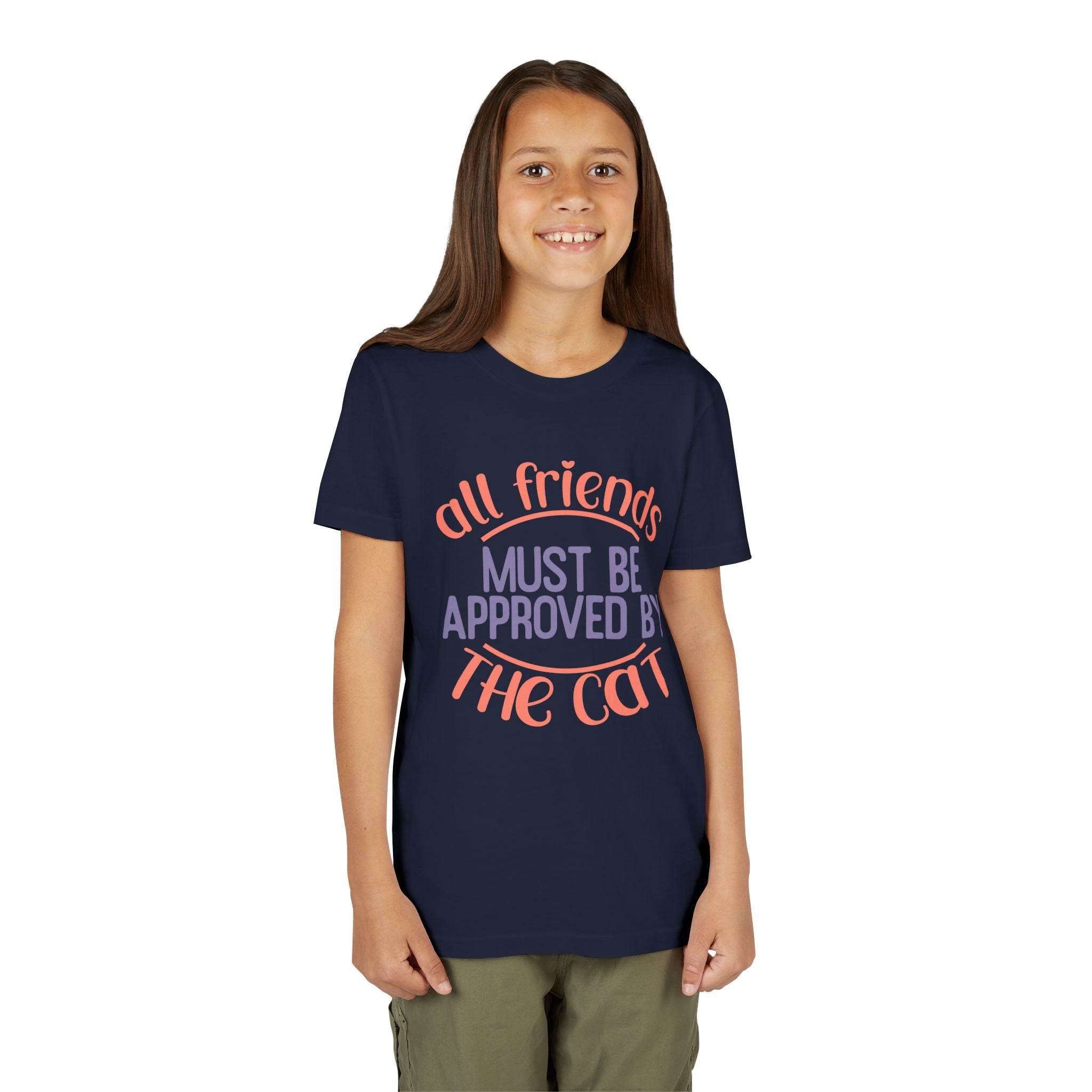 All Friends must be Approved by the Cat Youth Short Sleeve Tee - Esmeralda Ecostore